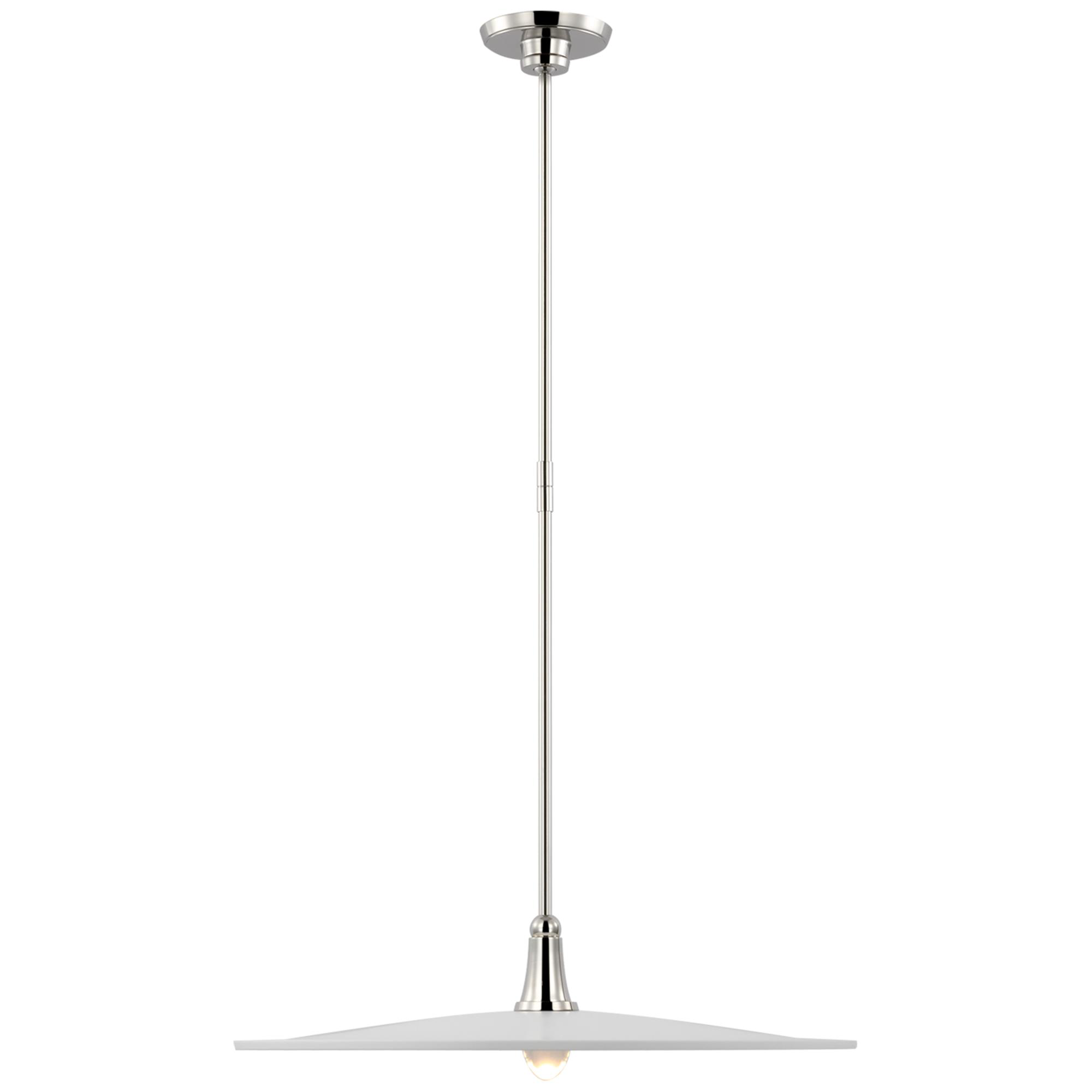Shown in Polished Nickel finish and White shade