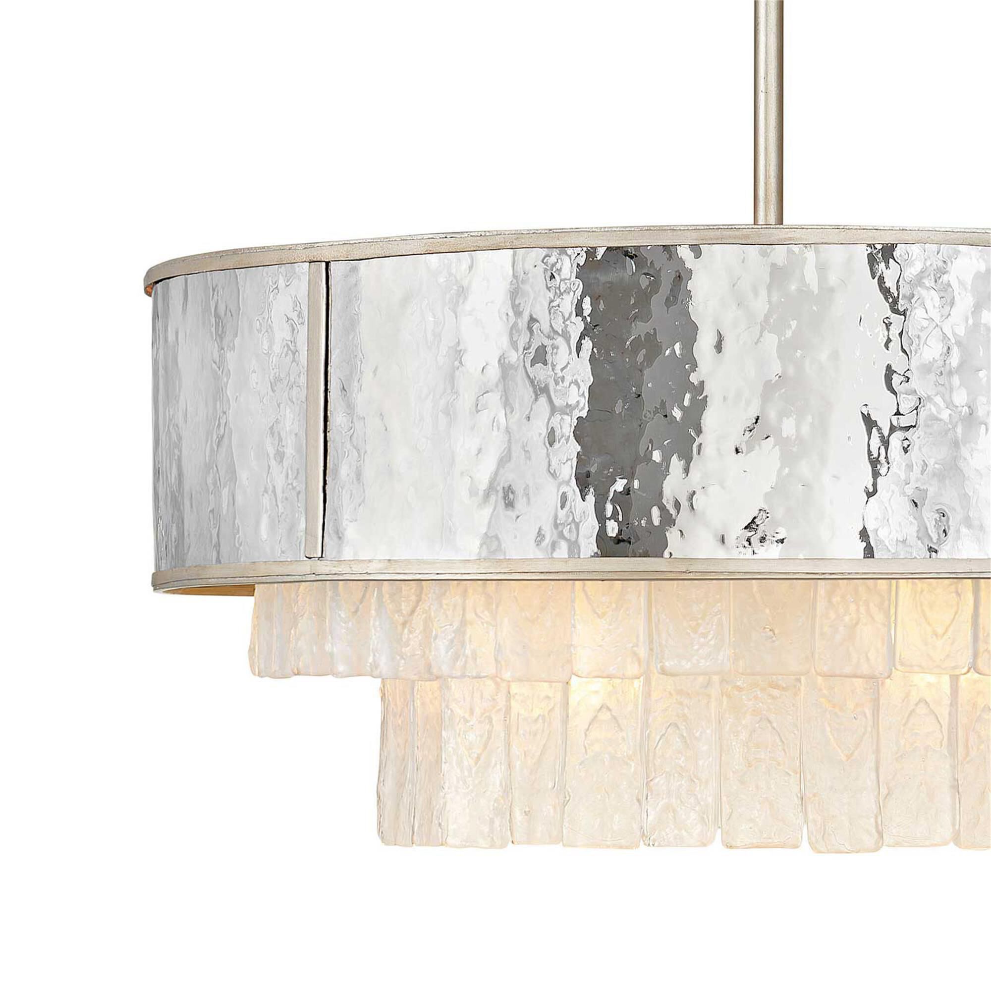 Shown in Champagne Gold finish and Hammered Stainless Steel shade