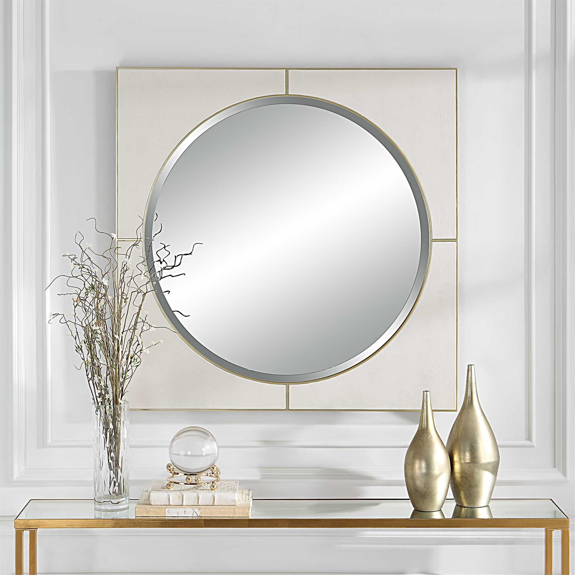 Uttermost Cyprus White Square Mirror Decorative Mirrors by Uttermost