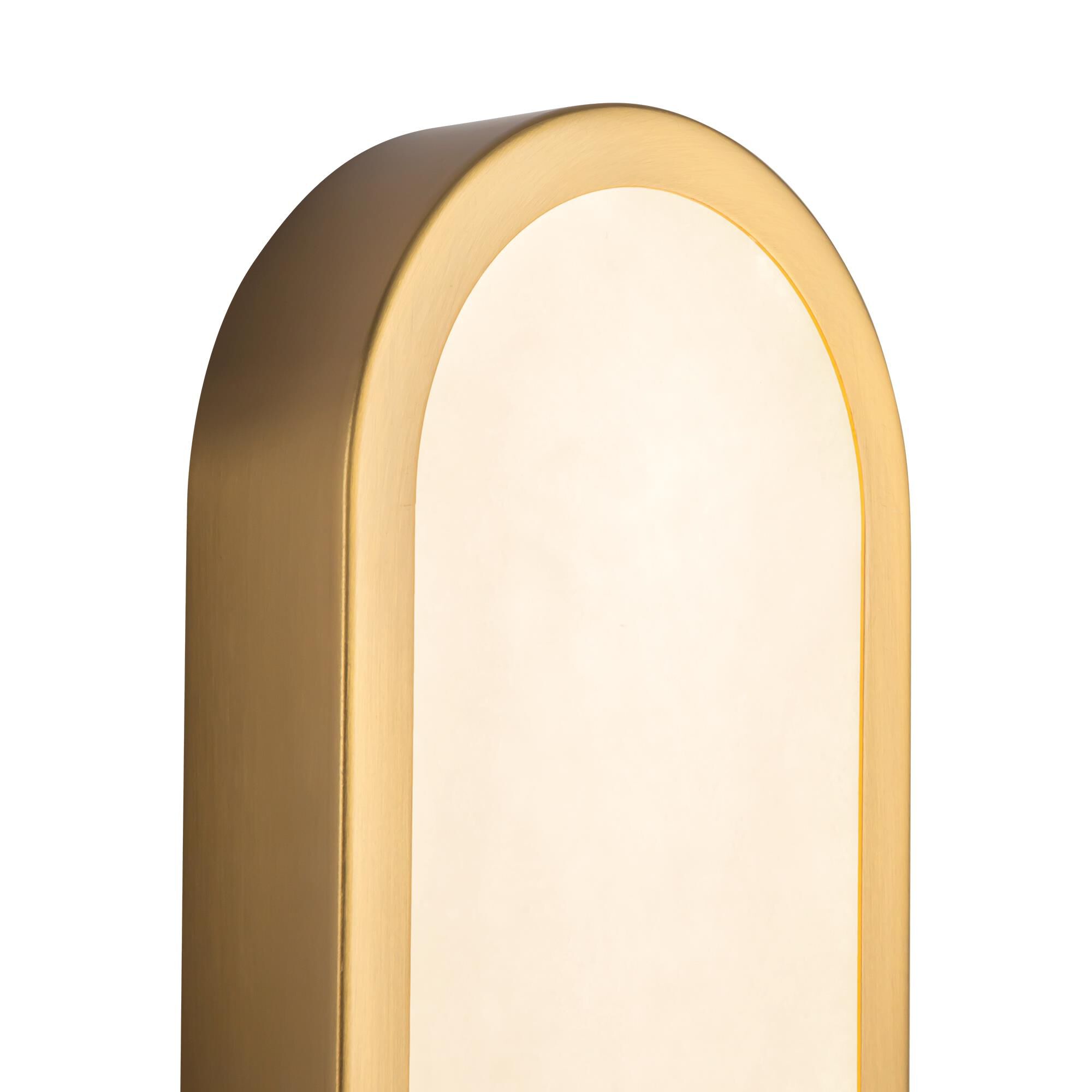 Shown in Brushed Gold finish and Alabaster glass