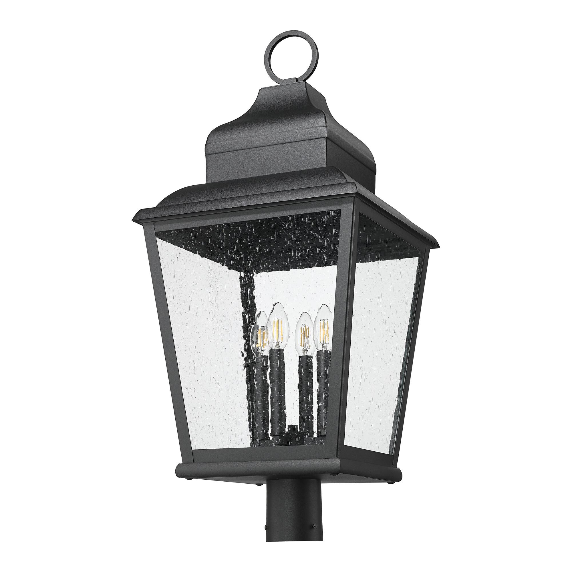 Shown in Sand Black finish and Clear Seedy glass