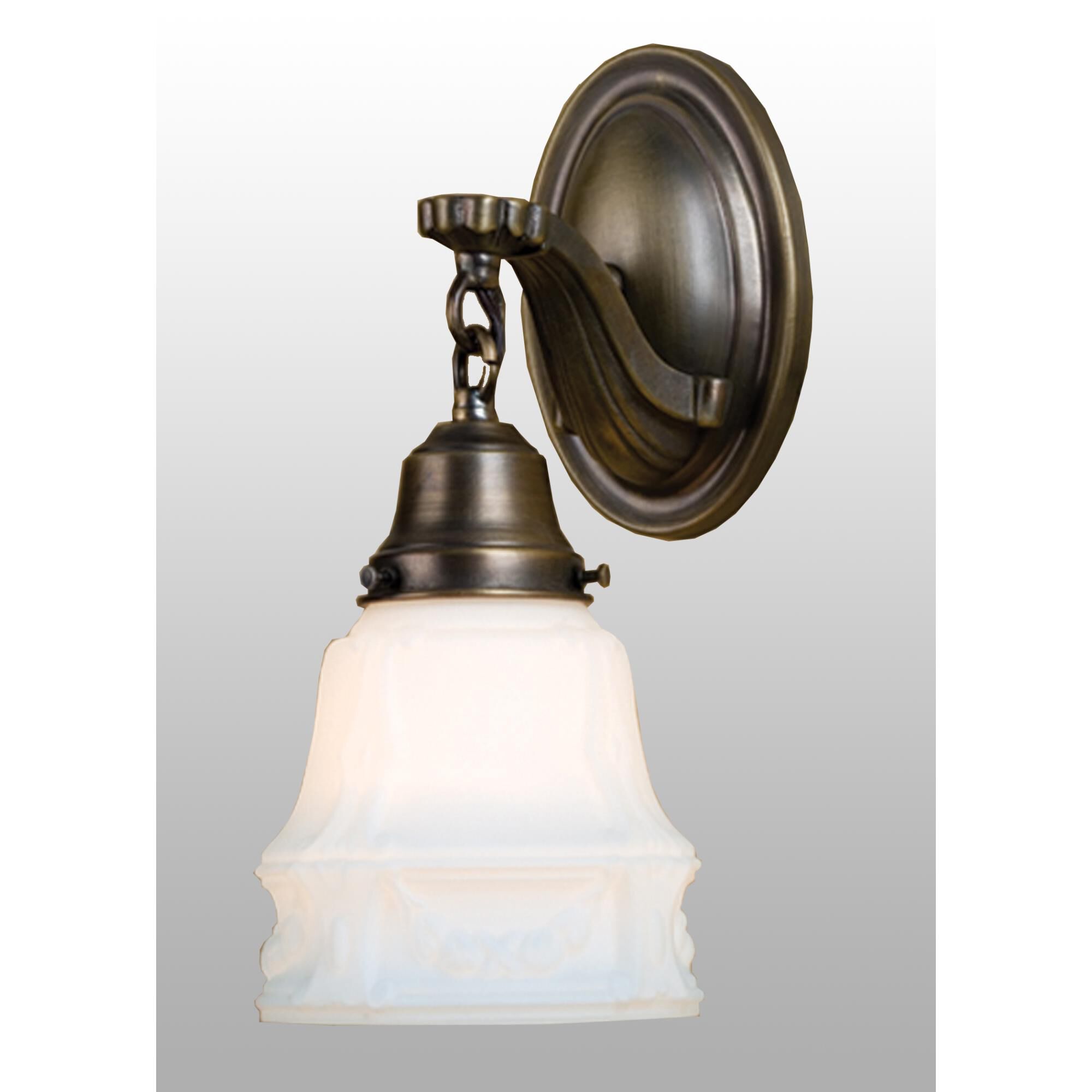 Shown in Antique Finish finish and Etched Opal glass