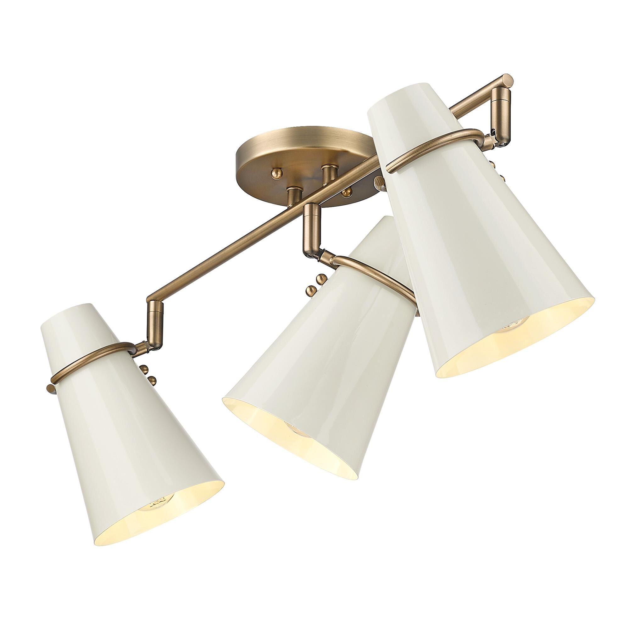 Reeva 29 Inch 3 Light Semi Flush Mount by Golden Lighting