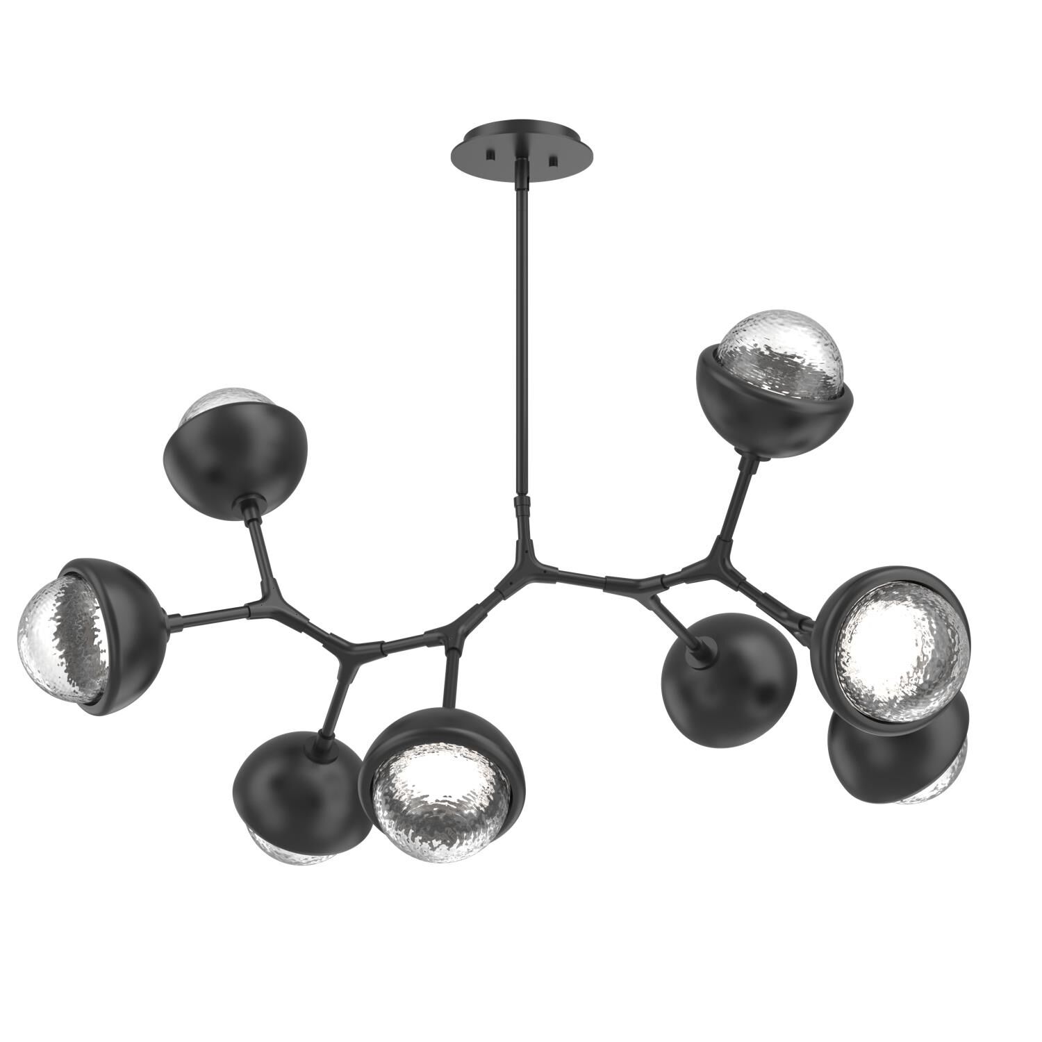 Shown in Matte Black finish and Clear glass and Metal Shade Matching Finish accent