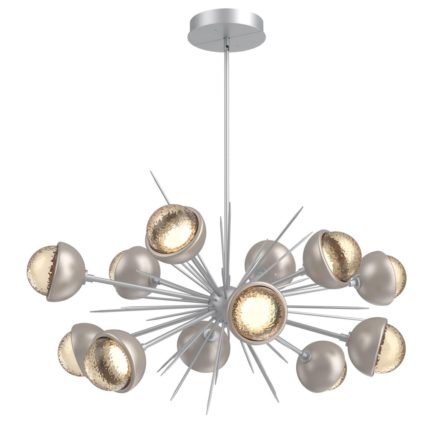 Shown in Classic Silver finish and Amber glass and Beige Silver accent
