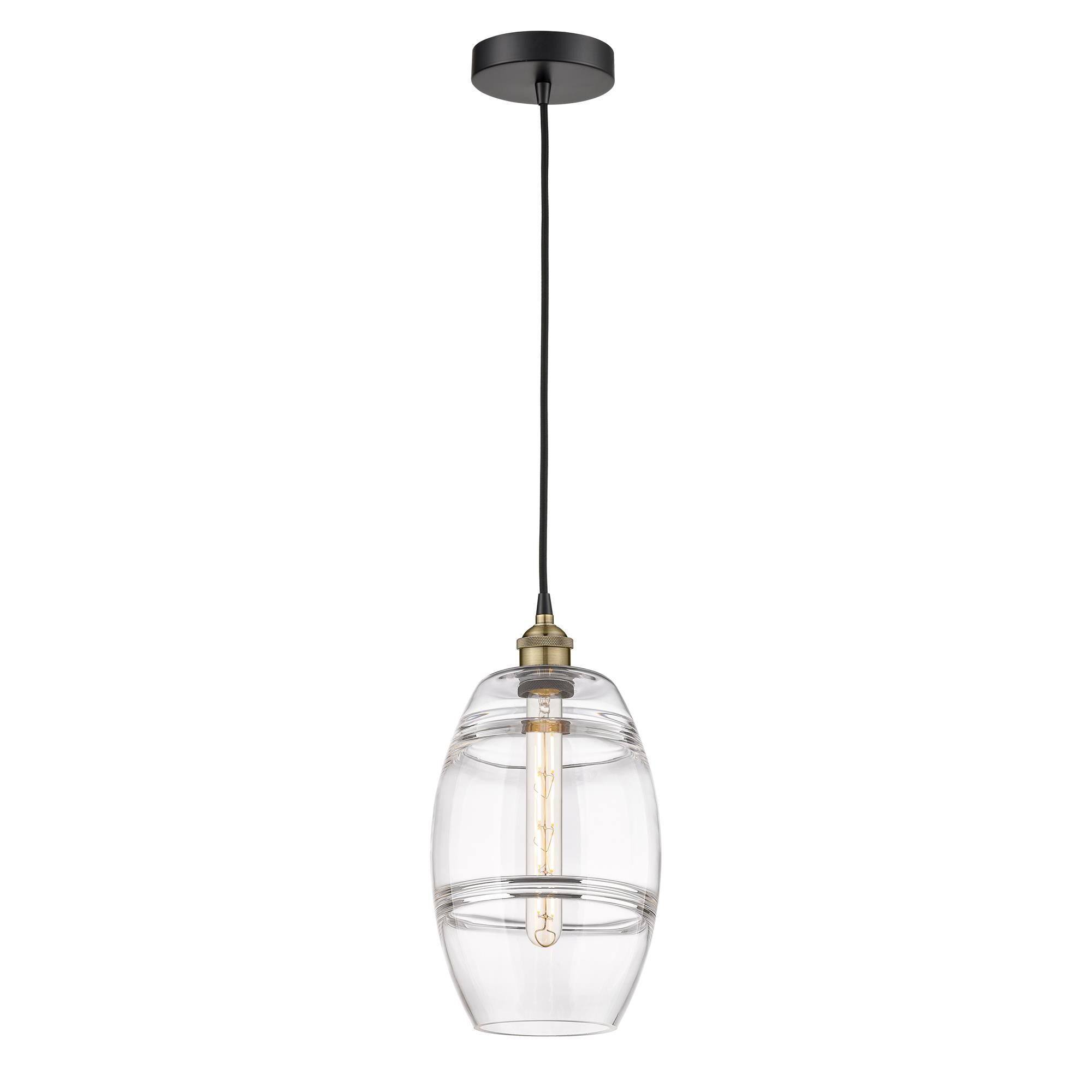 Shown in Black Antique Brass finish and Clear glass