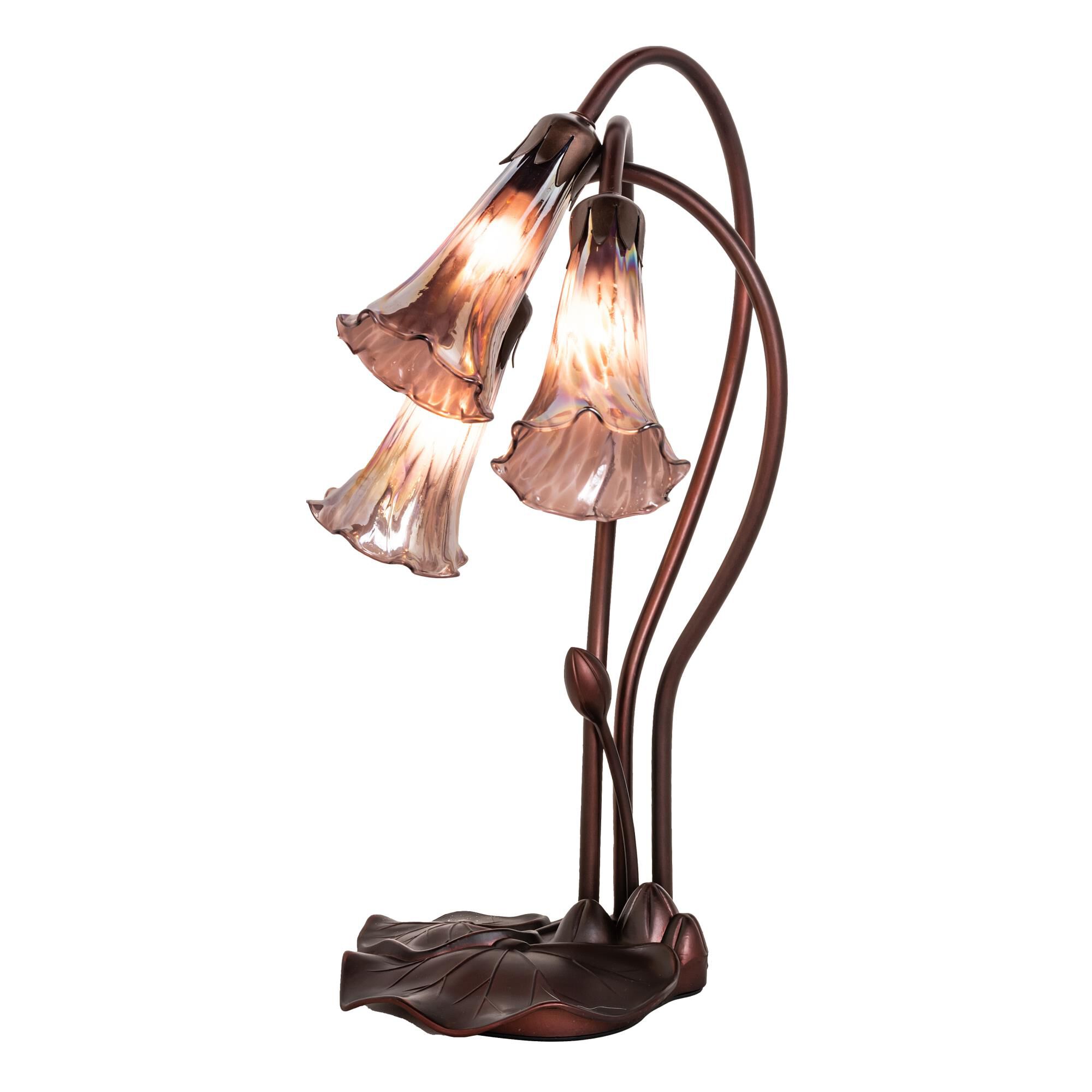 Purple Iridescent Pond Lily 16 Inch Table Lamp by Meyda Lighting