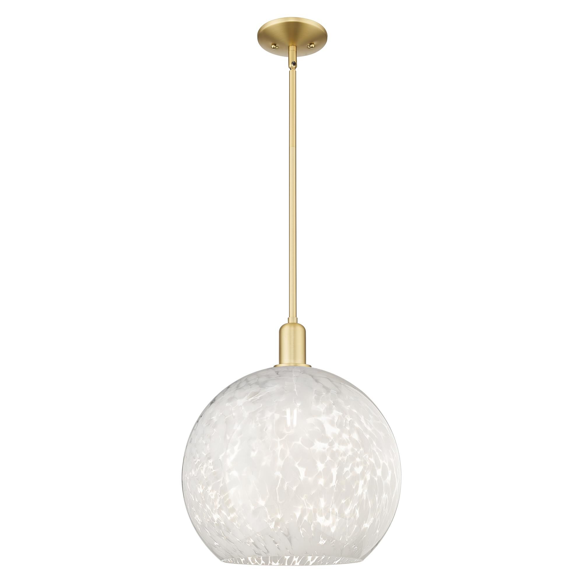 Shown in Satin Gold finish and White Mouchette glass