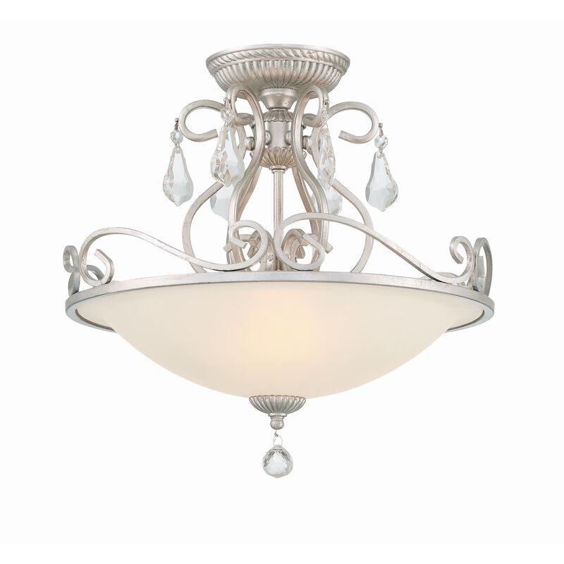 Ashton 16 Inch 3 Light Semi Flush Mount by Crystorama