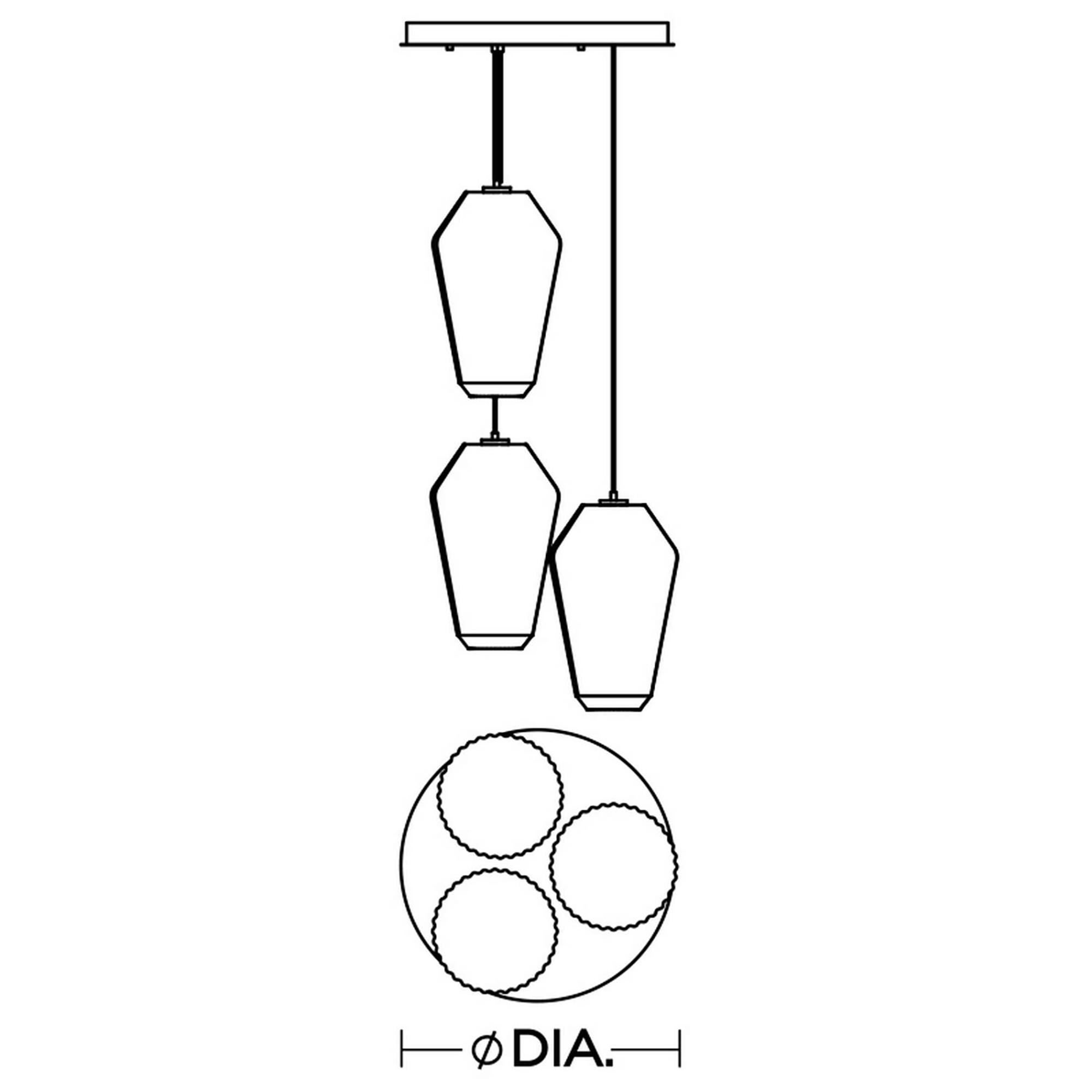 Lola 24 Inch 3 Light Multi Light Pendant by AFX Lighting