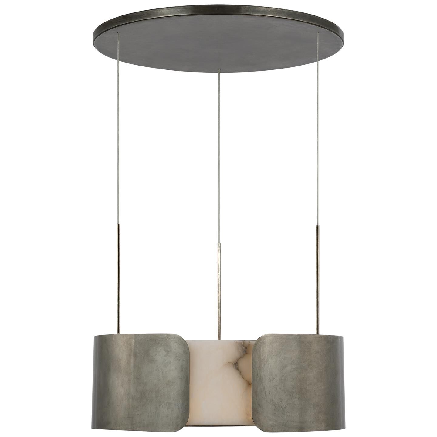 Shown in Mottled Pewter finish and Alabaster shade