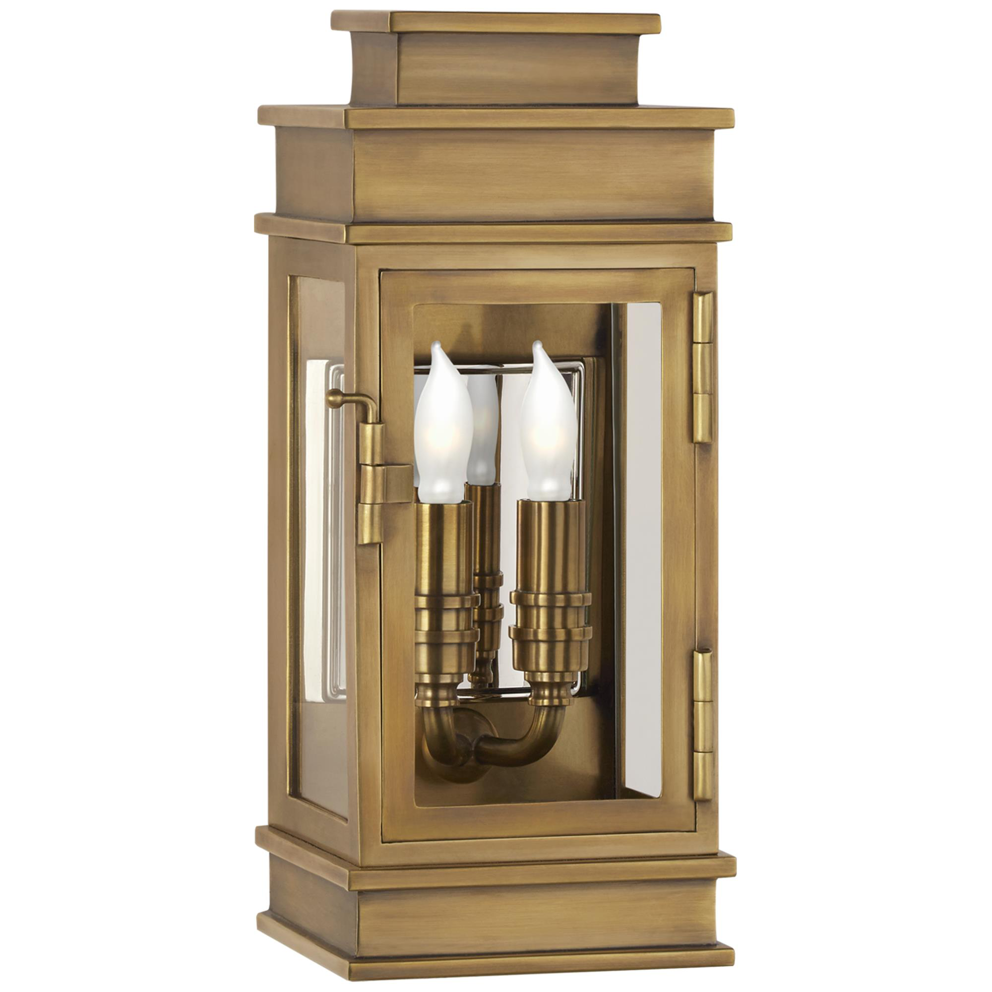 Shown in Antique-Burnished Brass finish and Clear glass