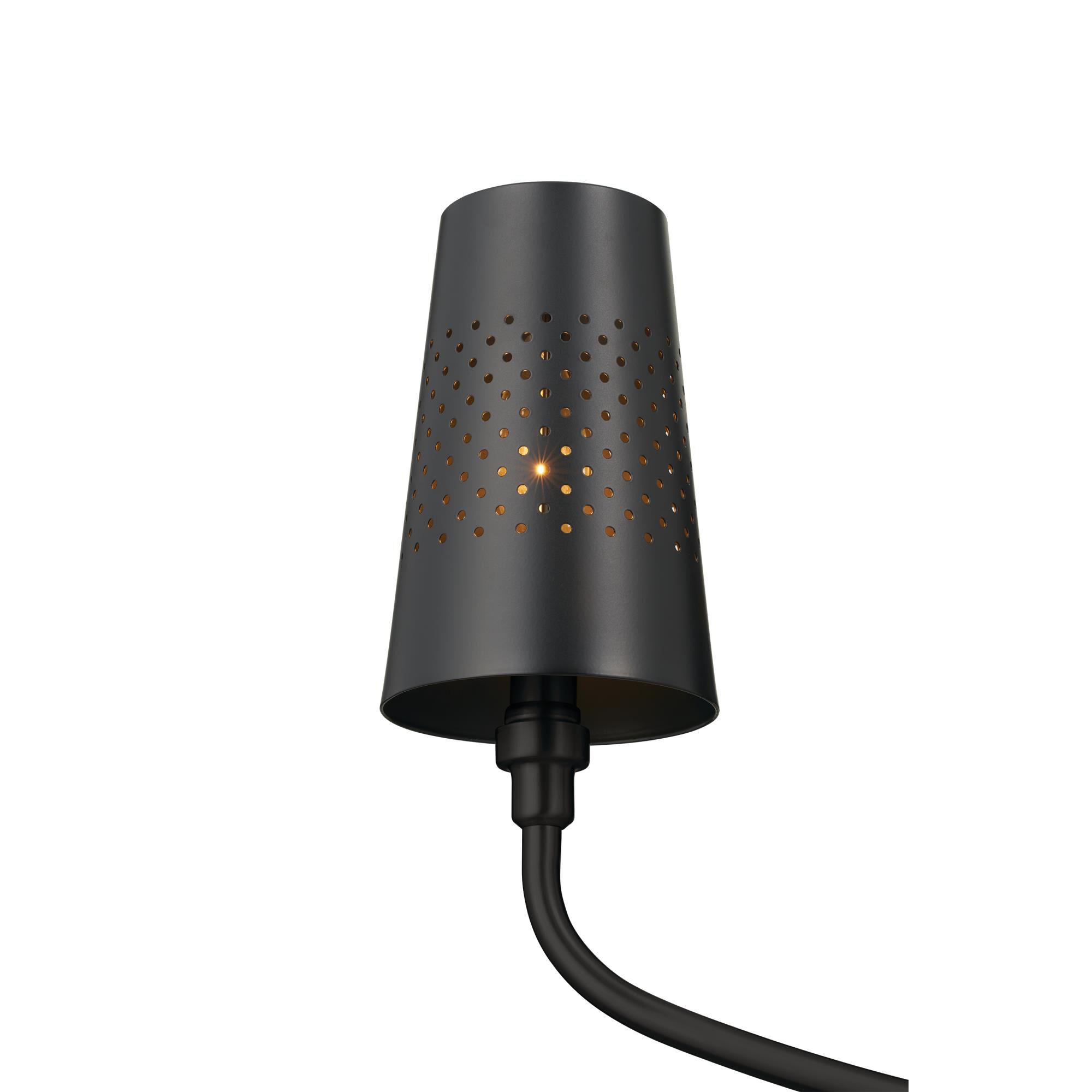 Shown in Black finish and Metal and Bell shade