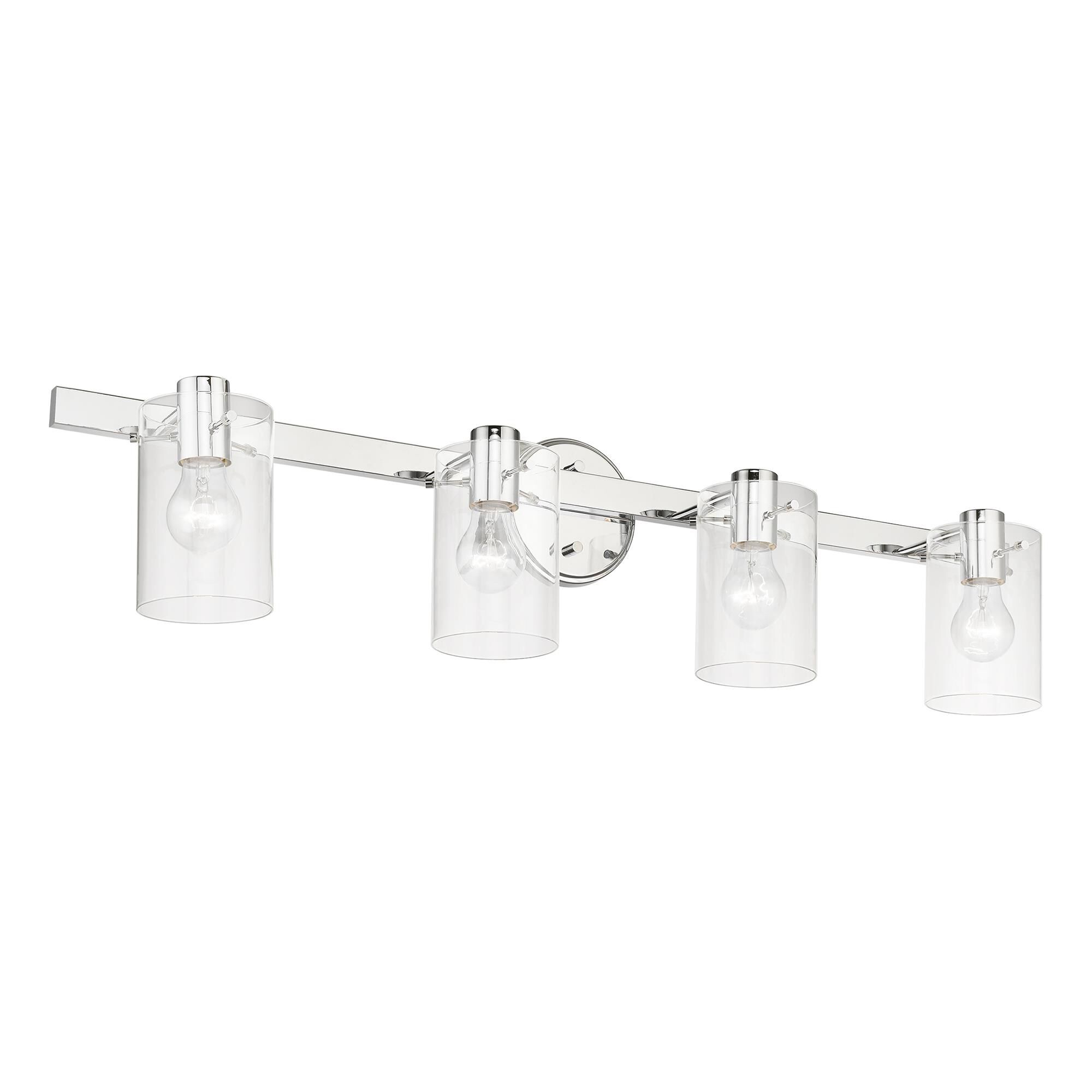 Shown in Polished Chrome finish and Clear glass