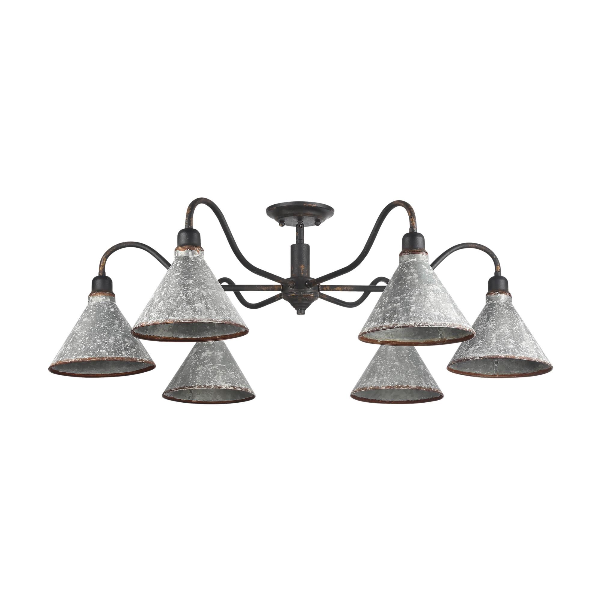 Shown in Antique Black Iron finish and Gray shade