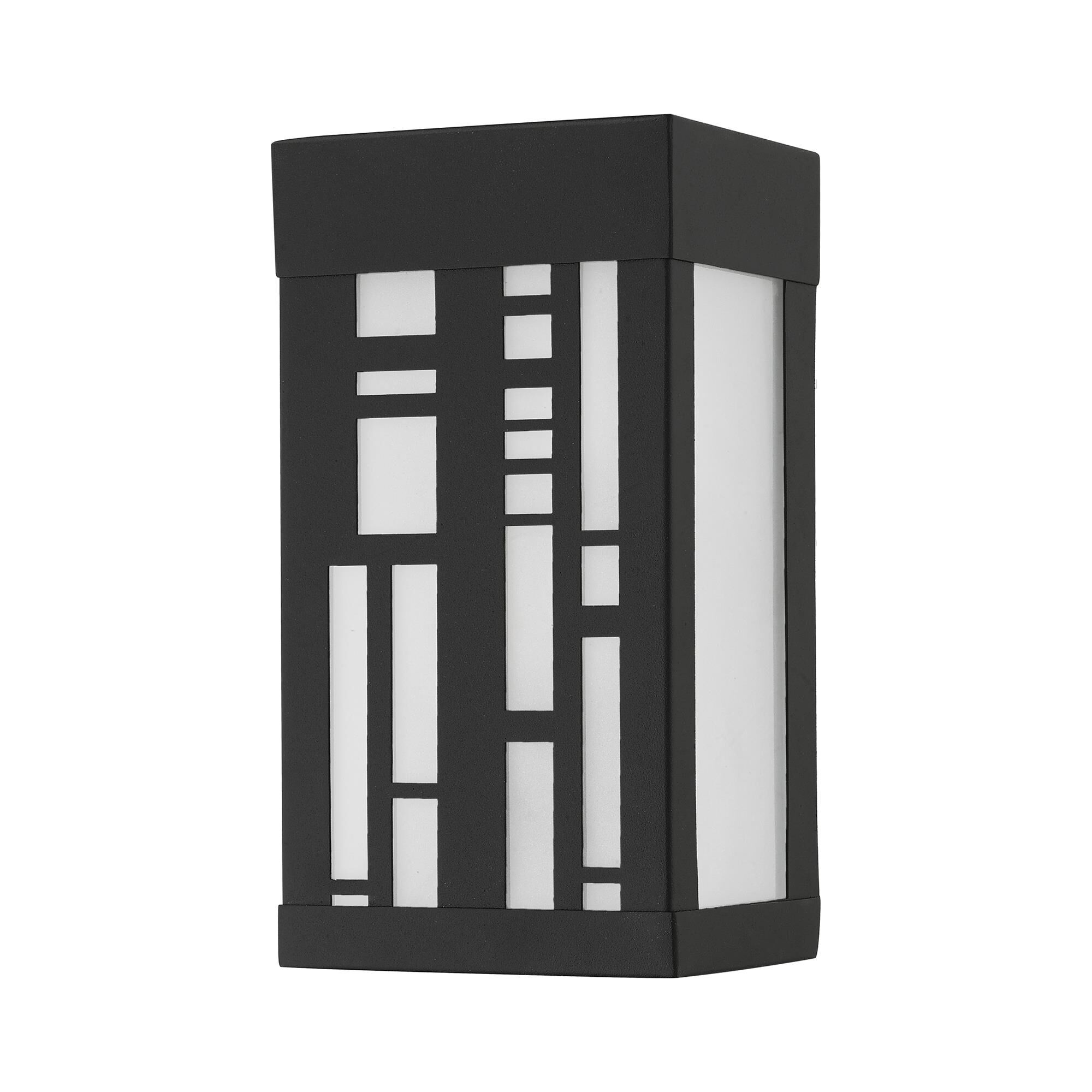 Shown in Textured Black finish and Clear Outside and Sandblasted Inside glass