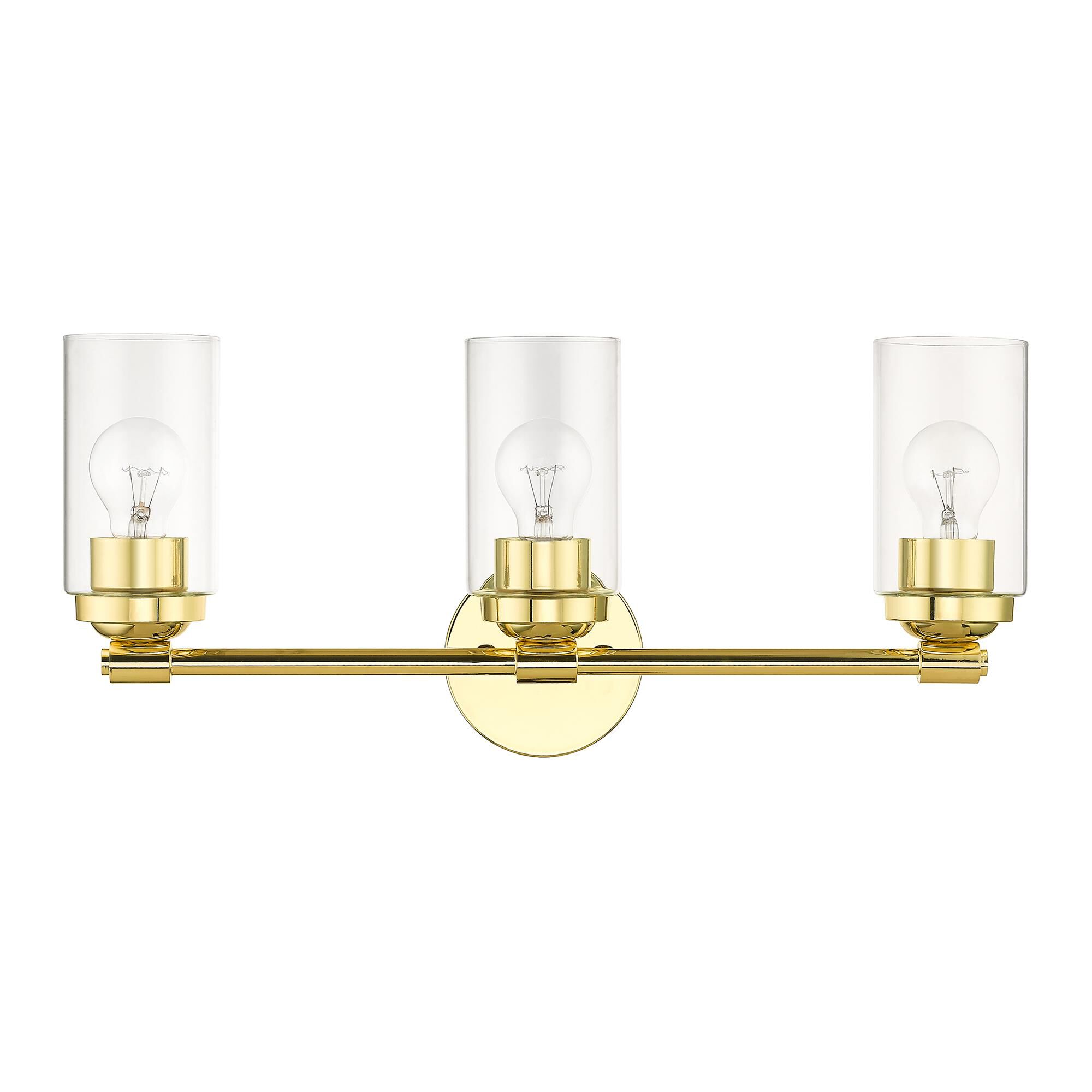 Shown in Polished Brass finish and Hand Blown Clear  glass