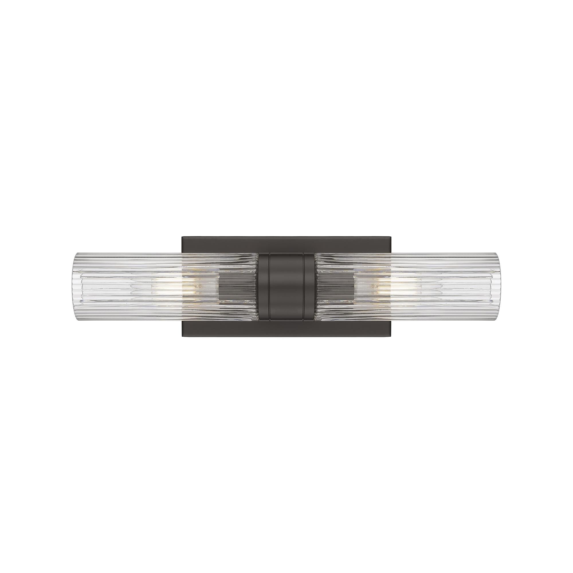 Shown in Oiled Brass finish and Striped Clear glass