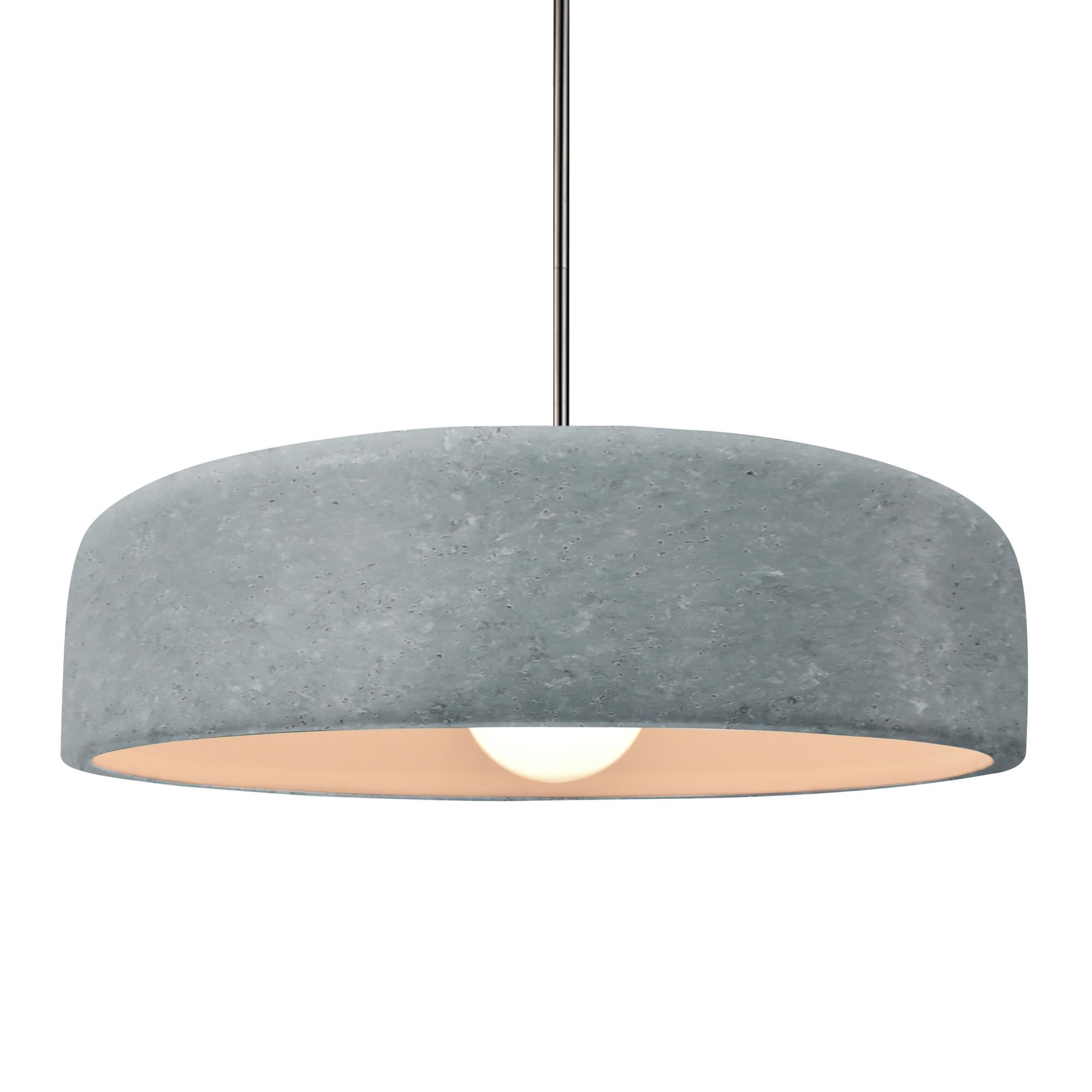 Shown in Brushed Nickel finish and Concrete shade