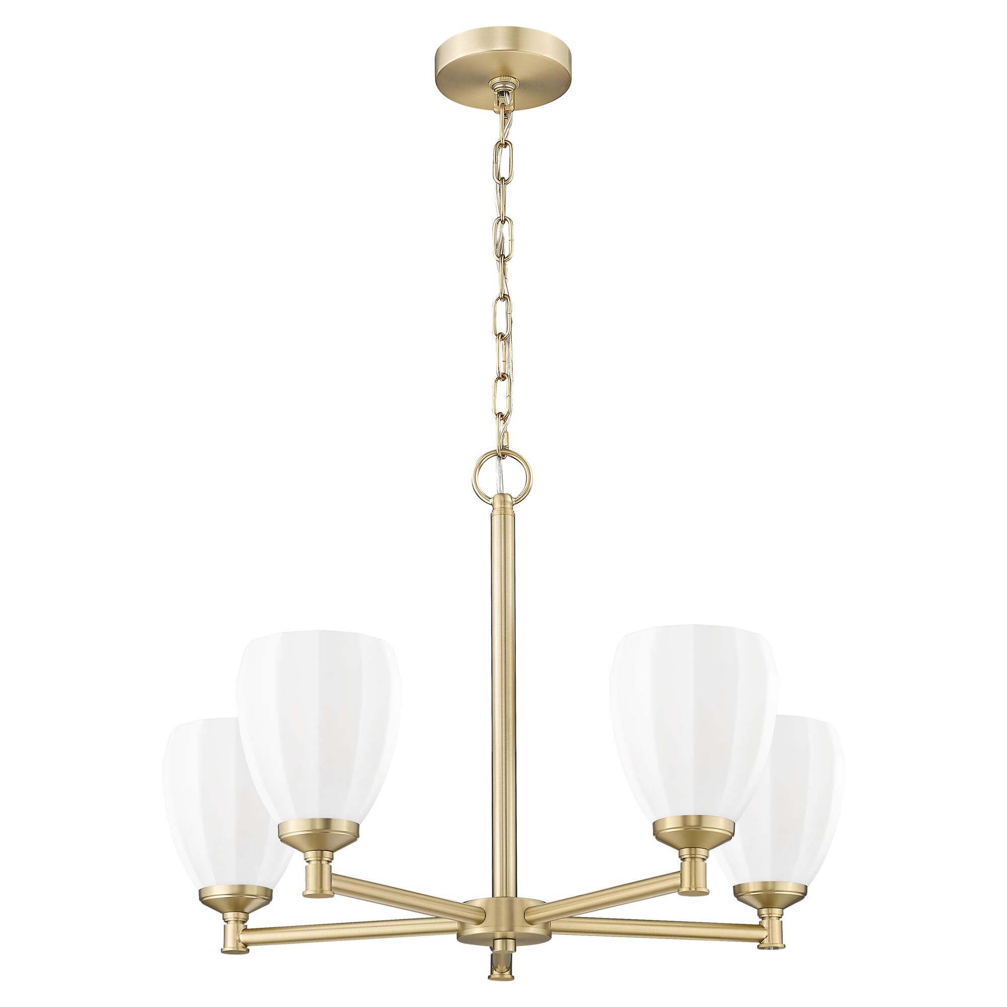 Shown in Modern Gold finish and Matte Opal glass and Matte Opal shade