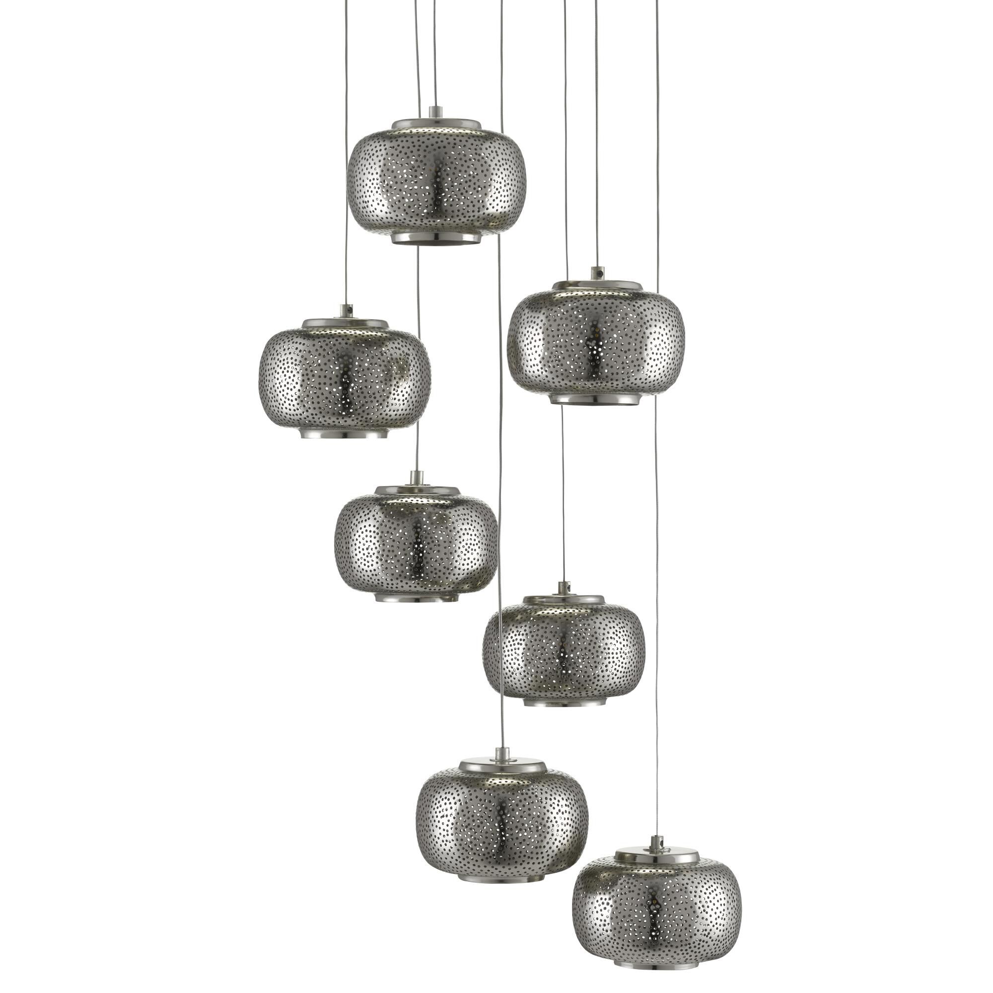 Shown in Painted Silver/Nickel finish and Metal shade