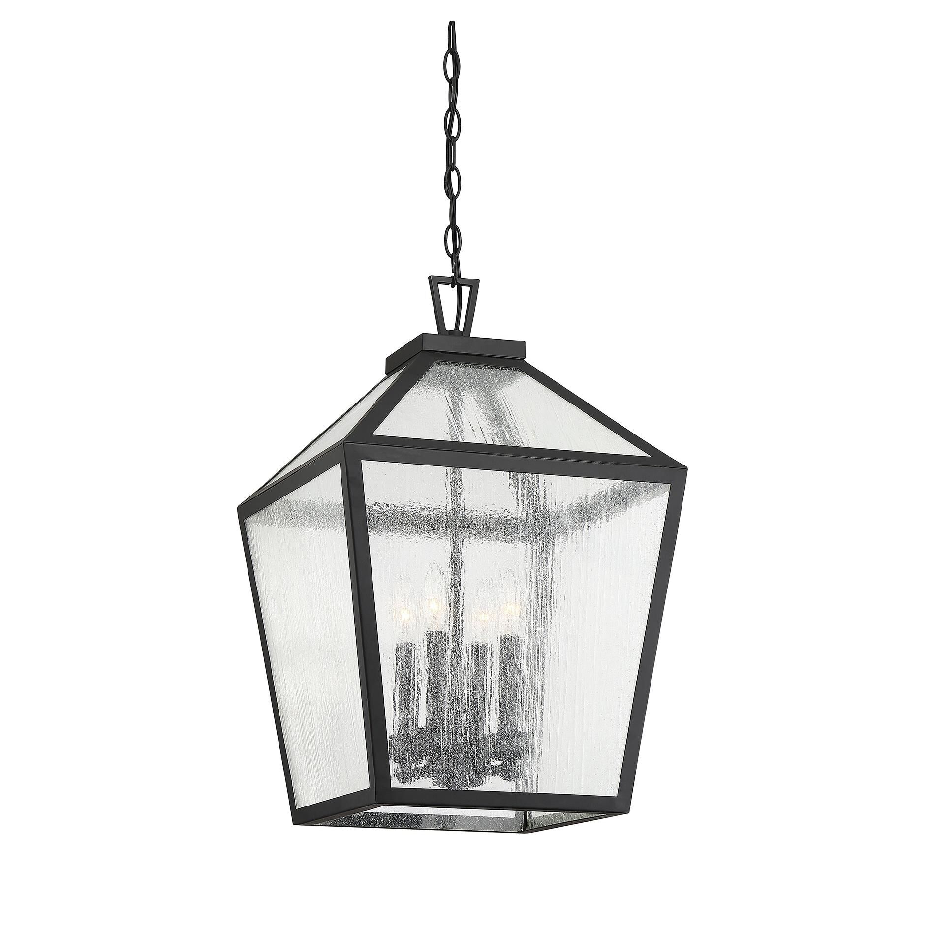 Shown in Black finish and Clear Seeded glass