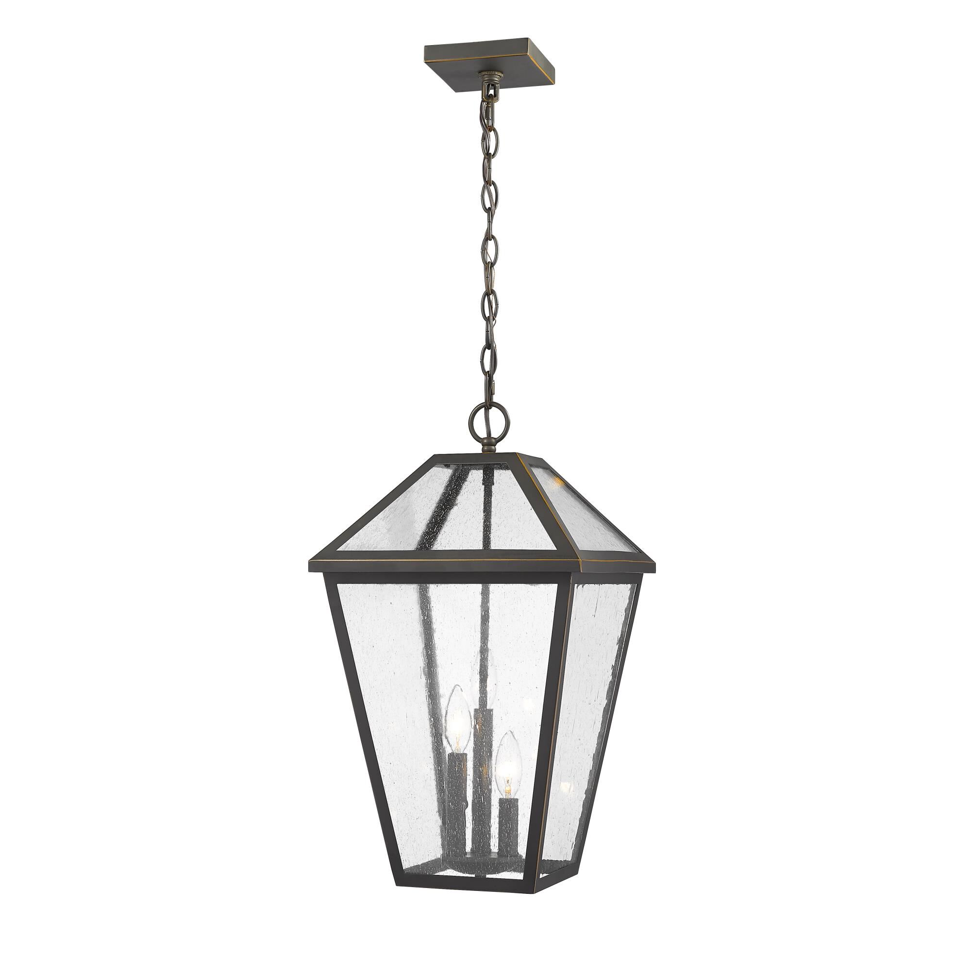 Shown in Rubbed Bronze finish and Glass shade