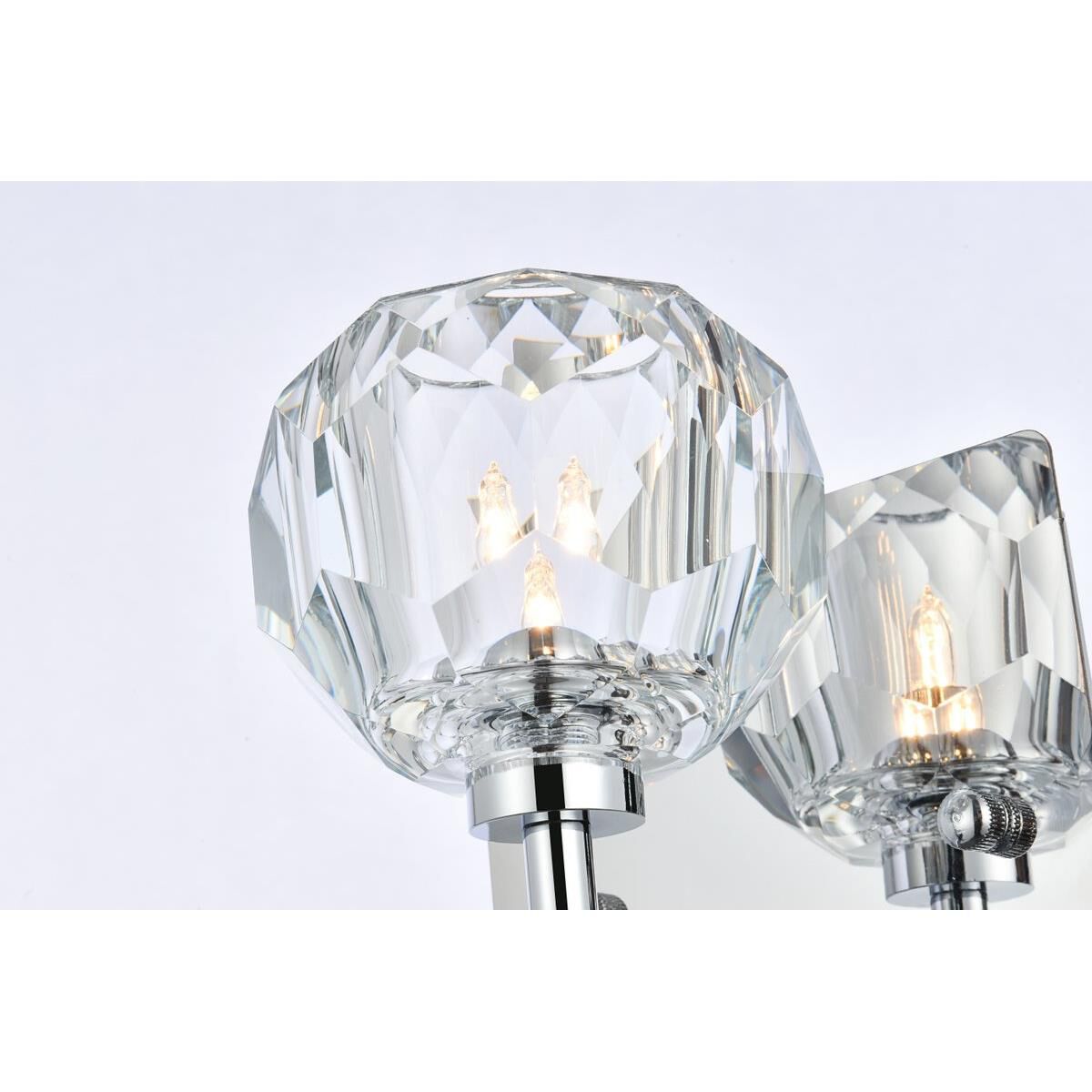 Shown in Chrome  finish and RC Clear crystal and Clear glass