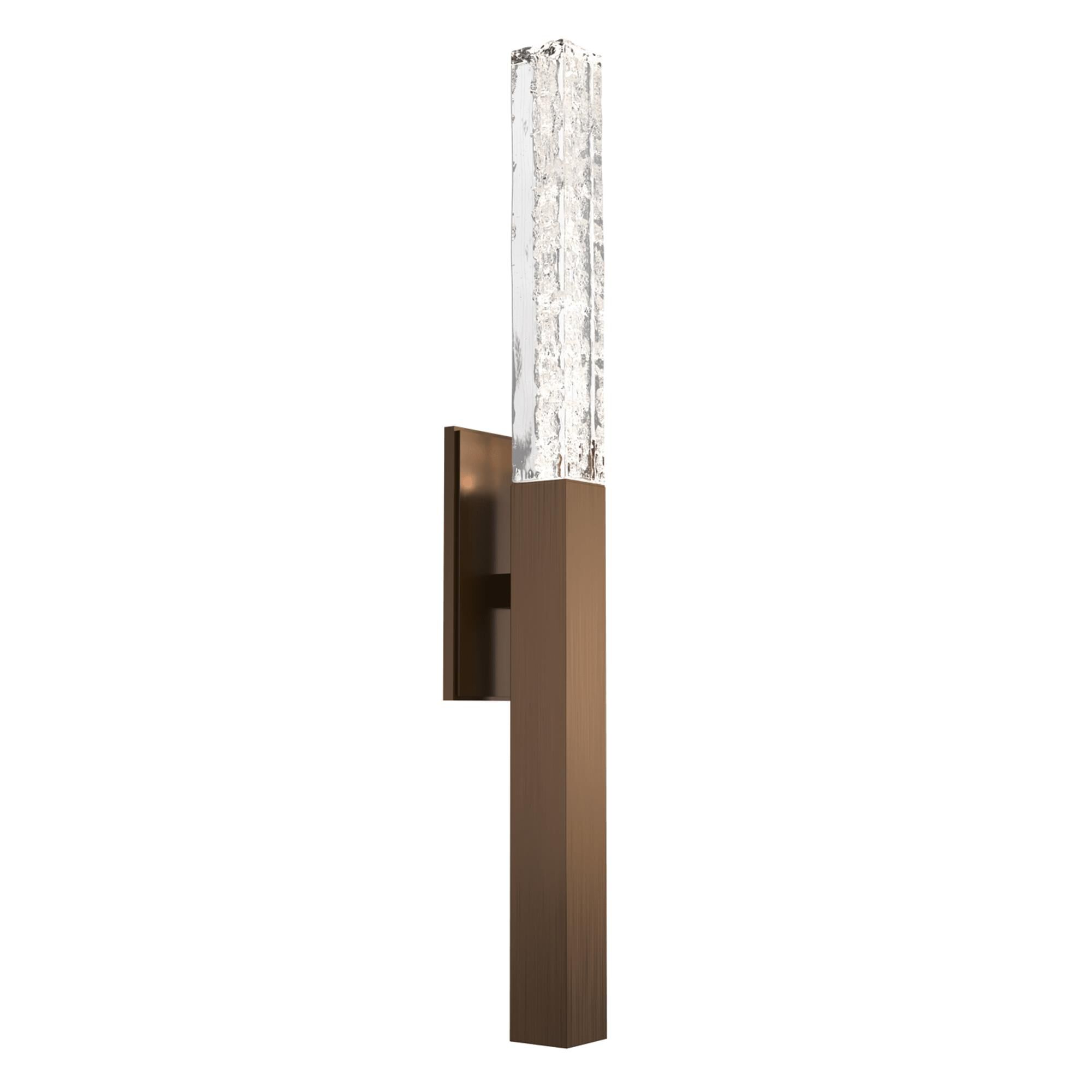 Shown in Burnished Brass finish and Clear Cast glass