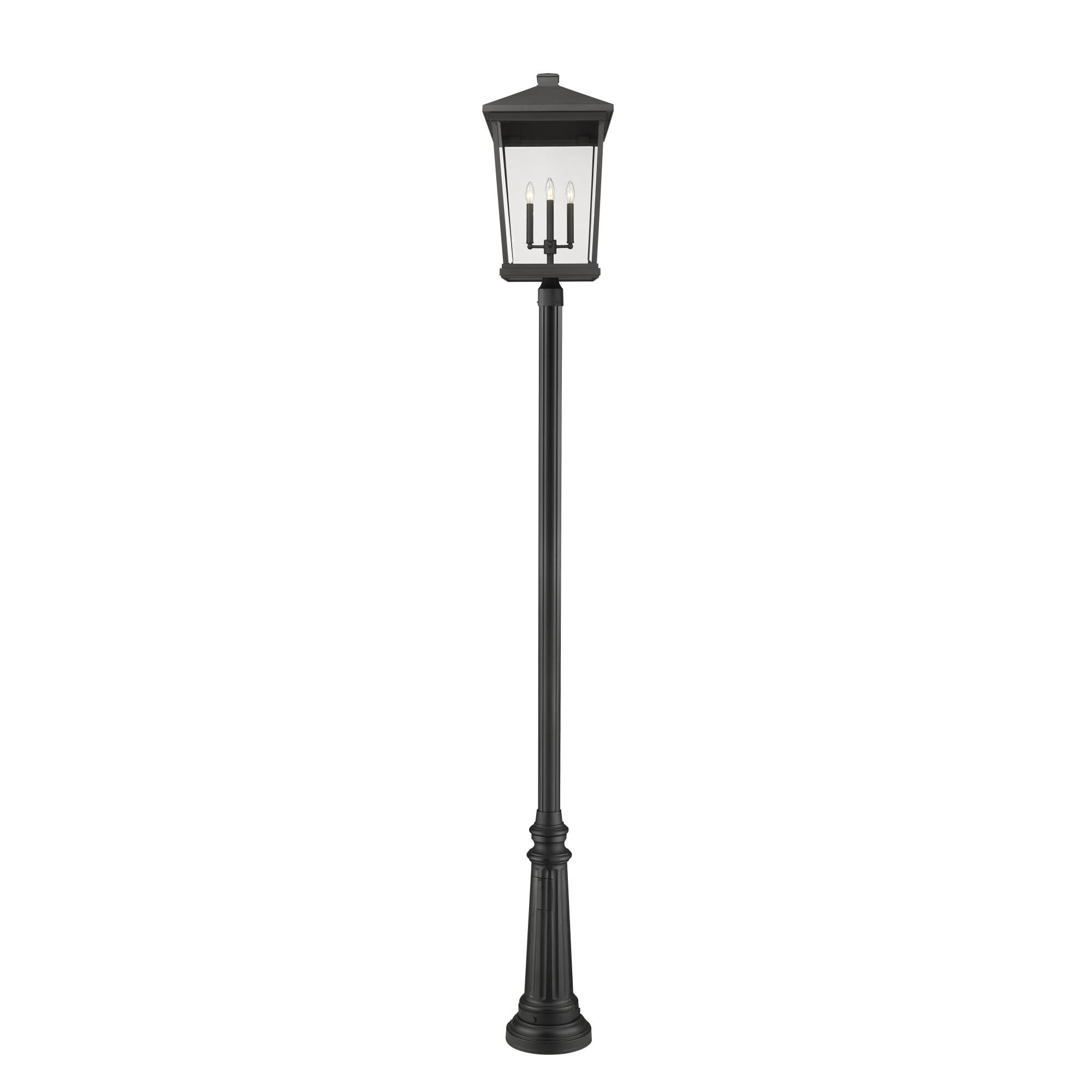 Shown in Black finish and Glass shade