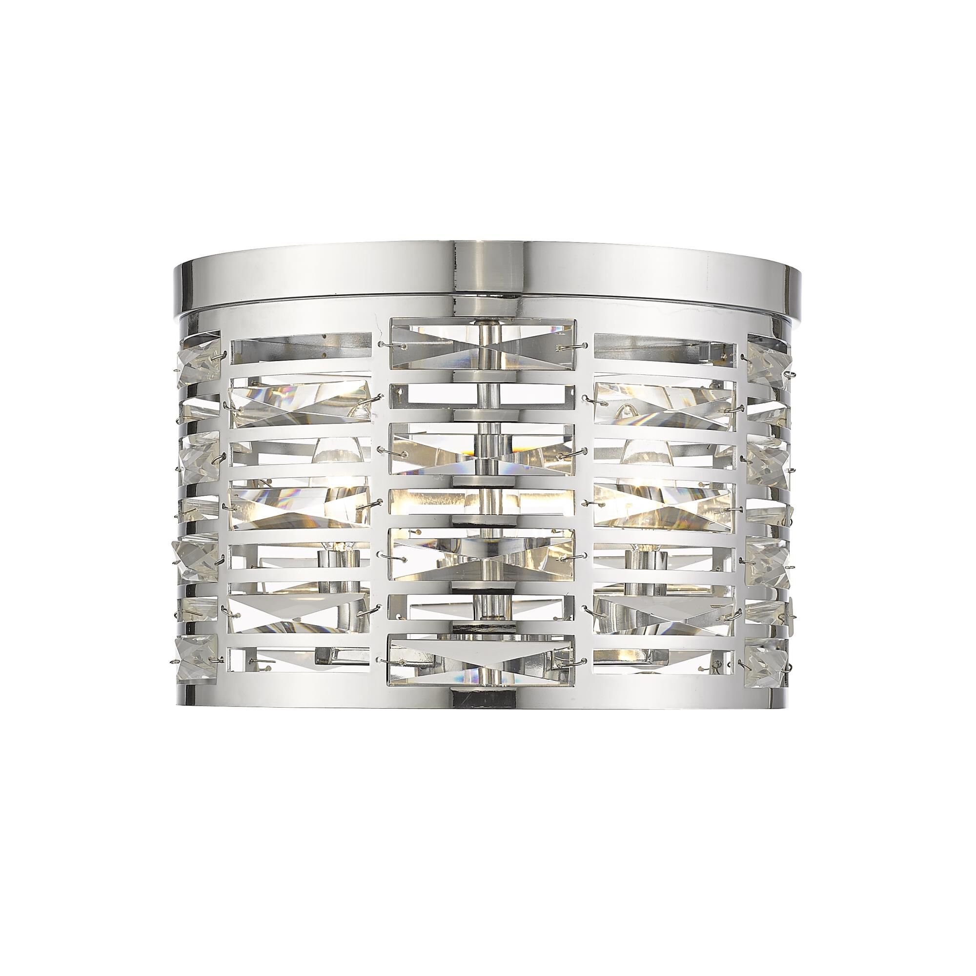 Shown in Chrome finish and --- glass and --- shade