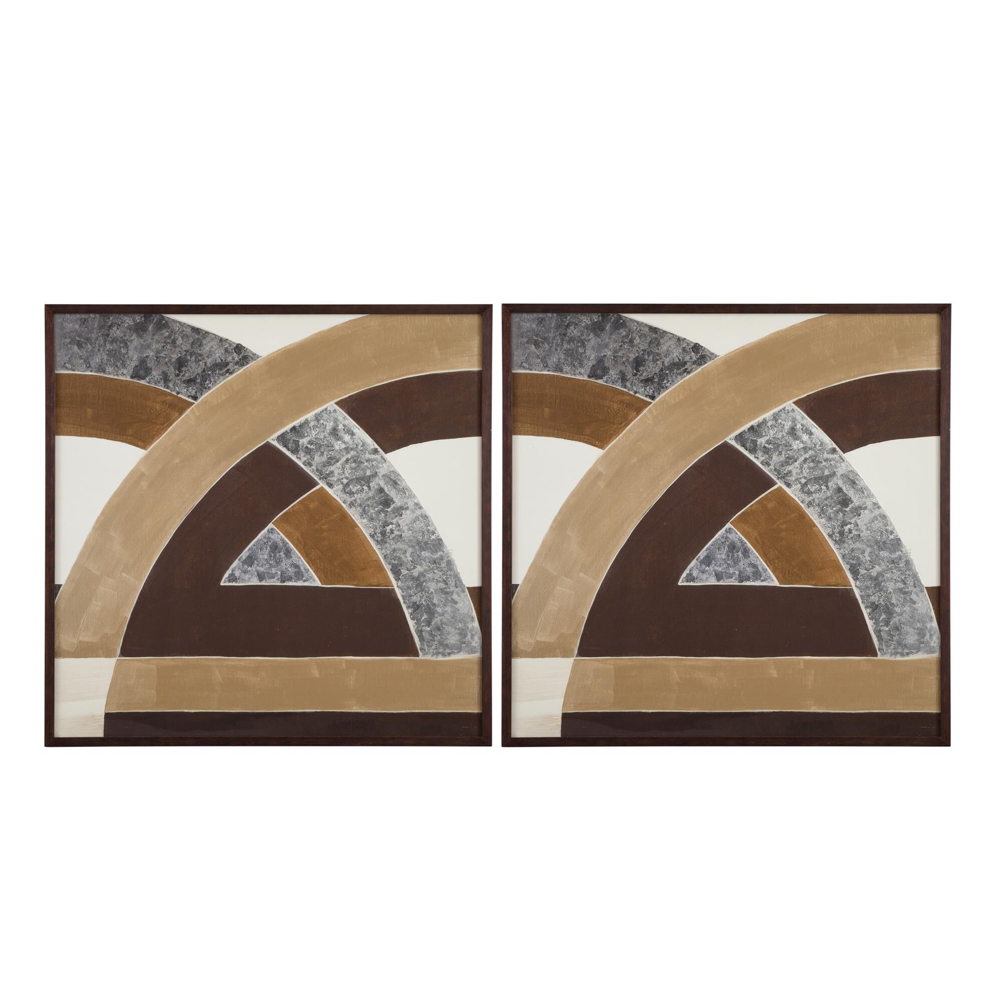 Neutral Geometry 42 Inch Print by Bassett Mirror Company