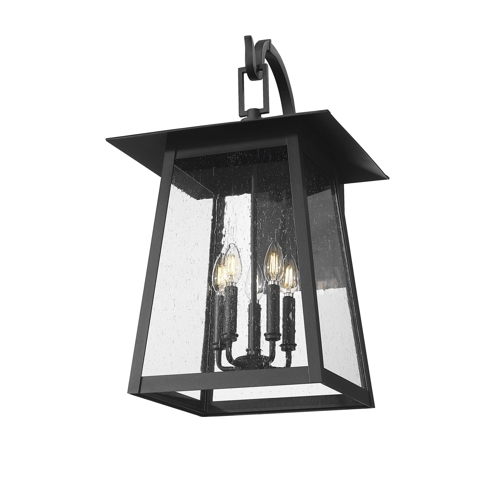 Shown in Black finish and Clear Seedy glass and Clear Seedy shade