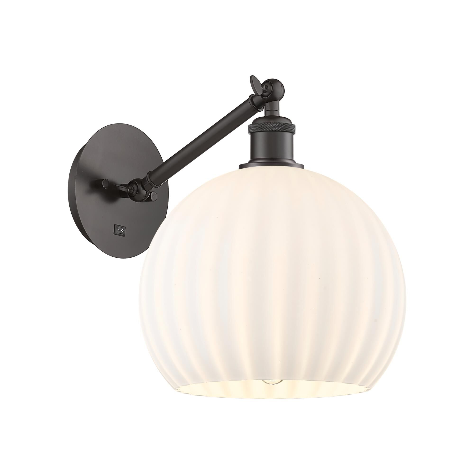 Bruno Marashlian White Venetian 10 Inch Wall Swing Lamp by Innovations Lighting