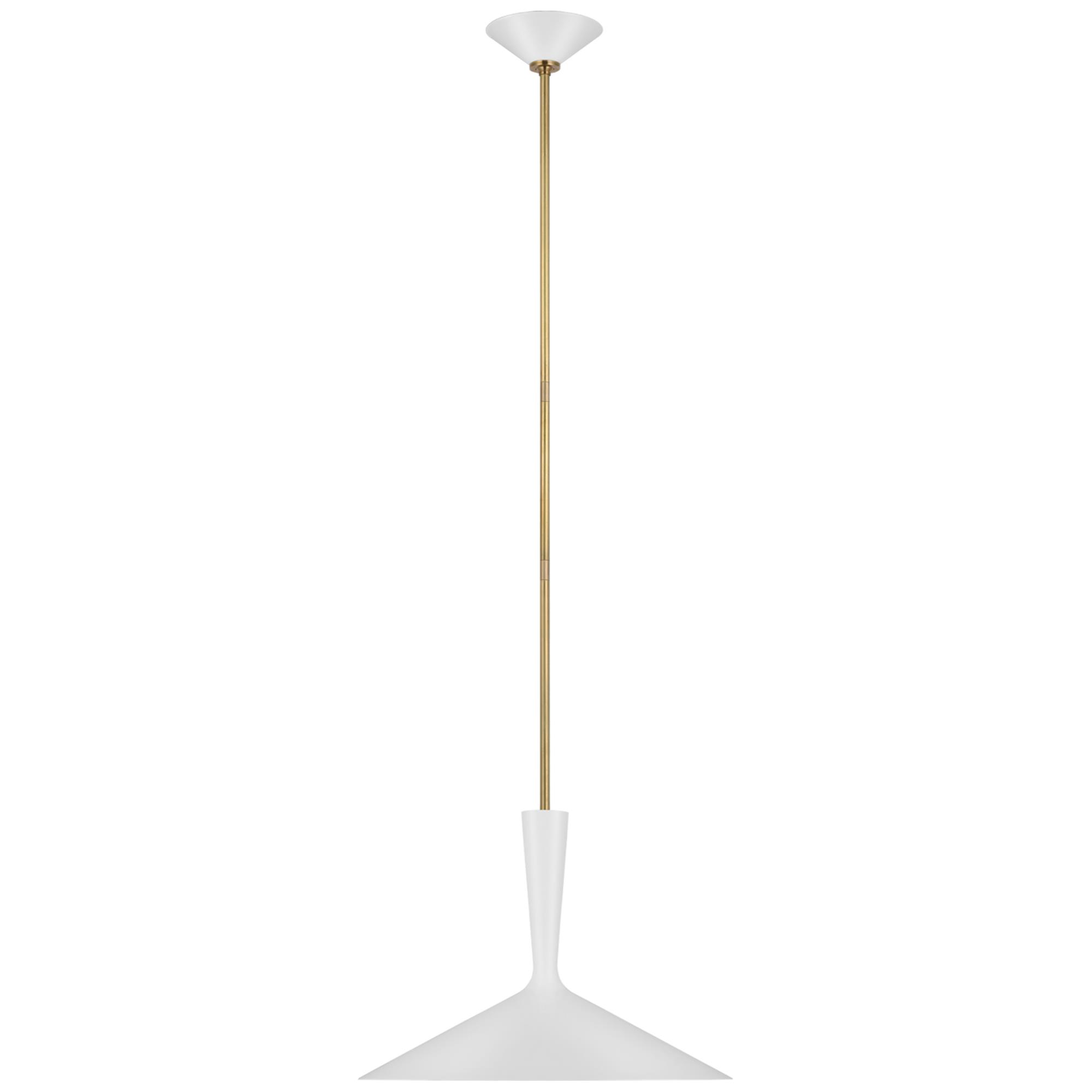 Shown in Matte White and Hand-Rubbed Antique Brass finish