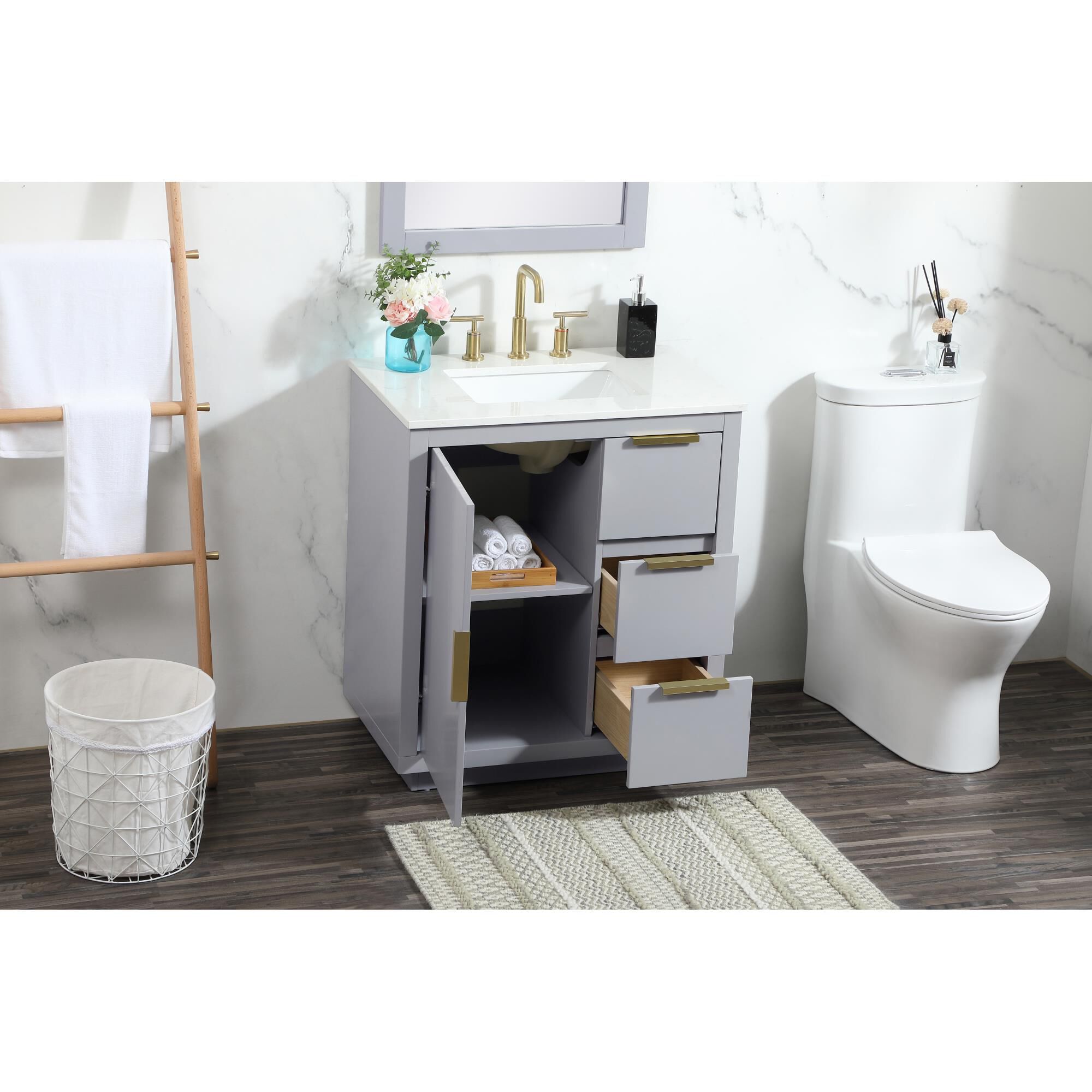 Shown in Grey finish