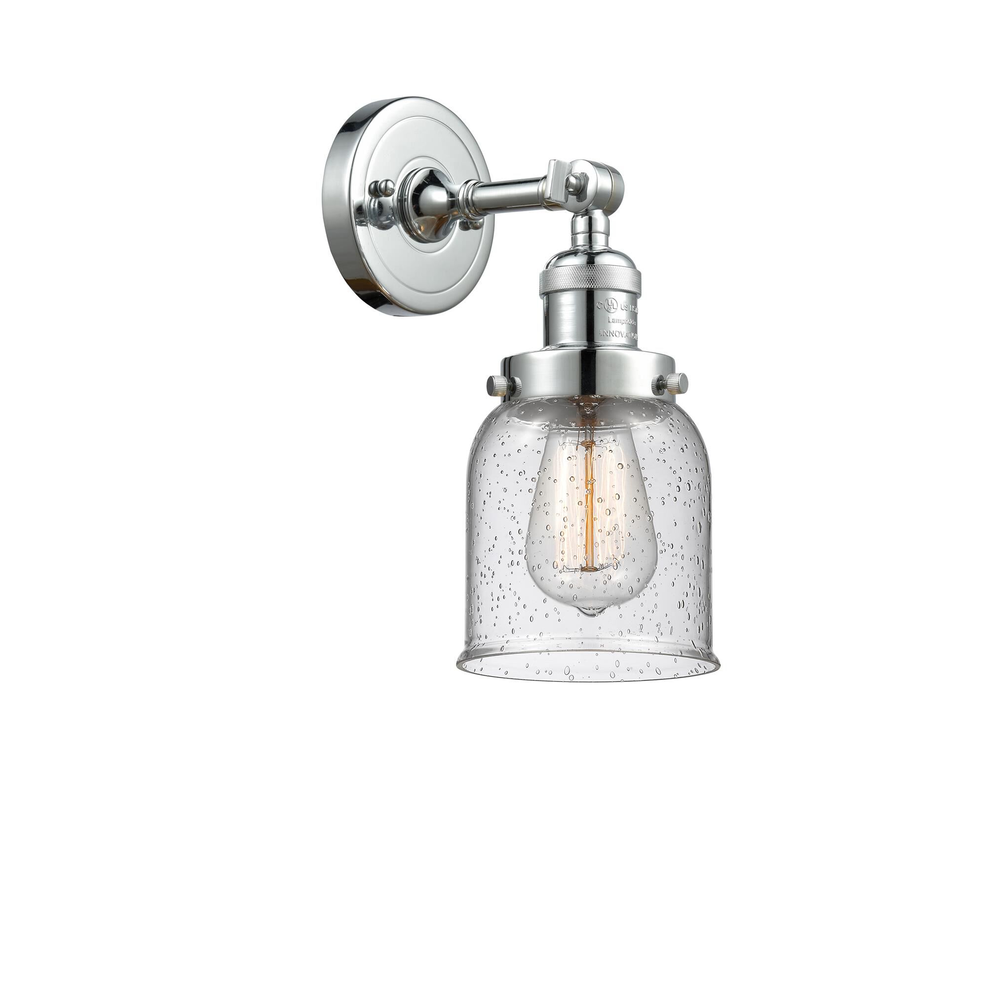 Shown in Polished Chrome finish and Seedy glass