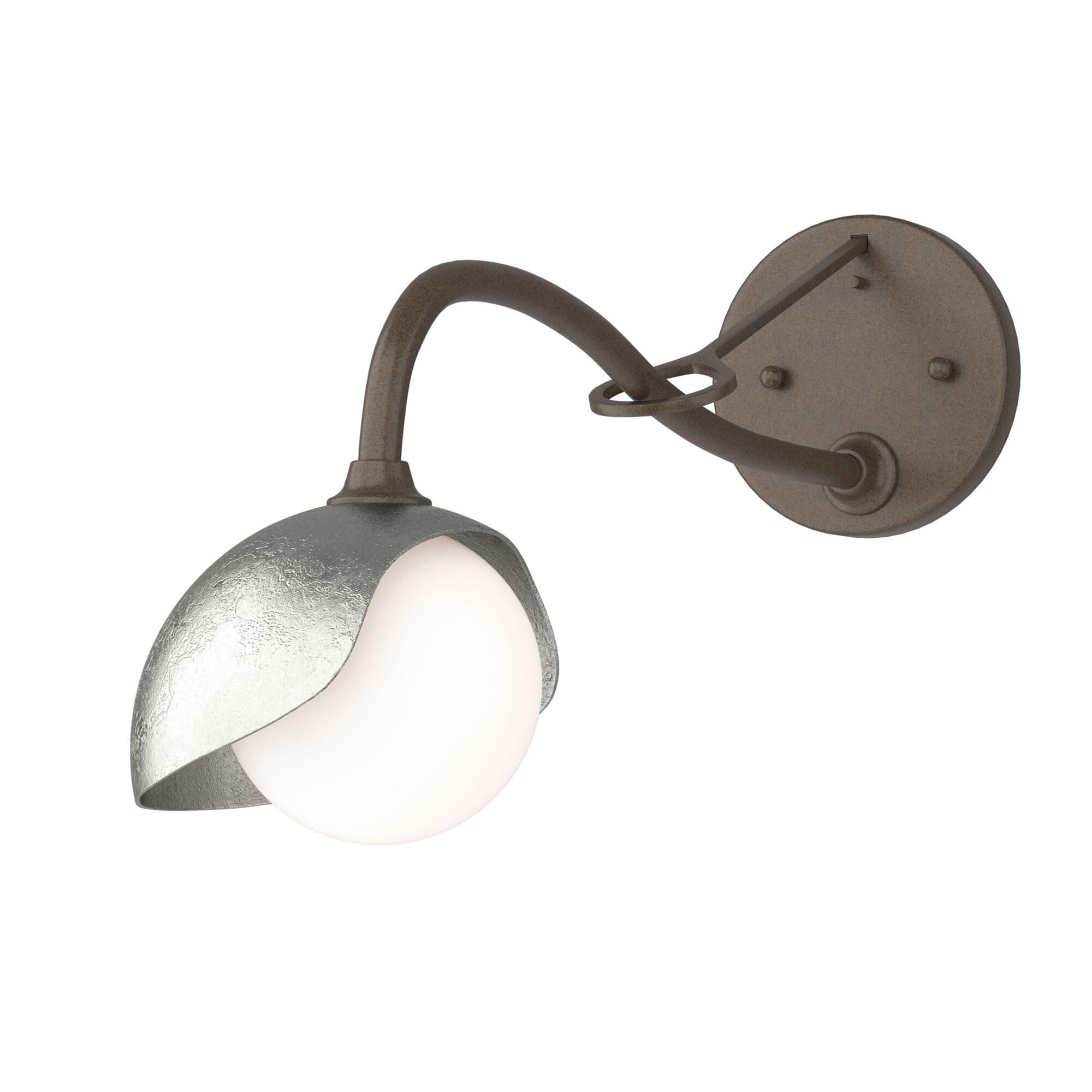 Shown in Bronze finish and Opal glass and Sterling (85) accent