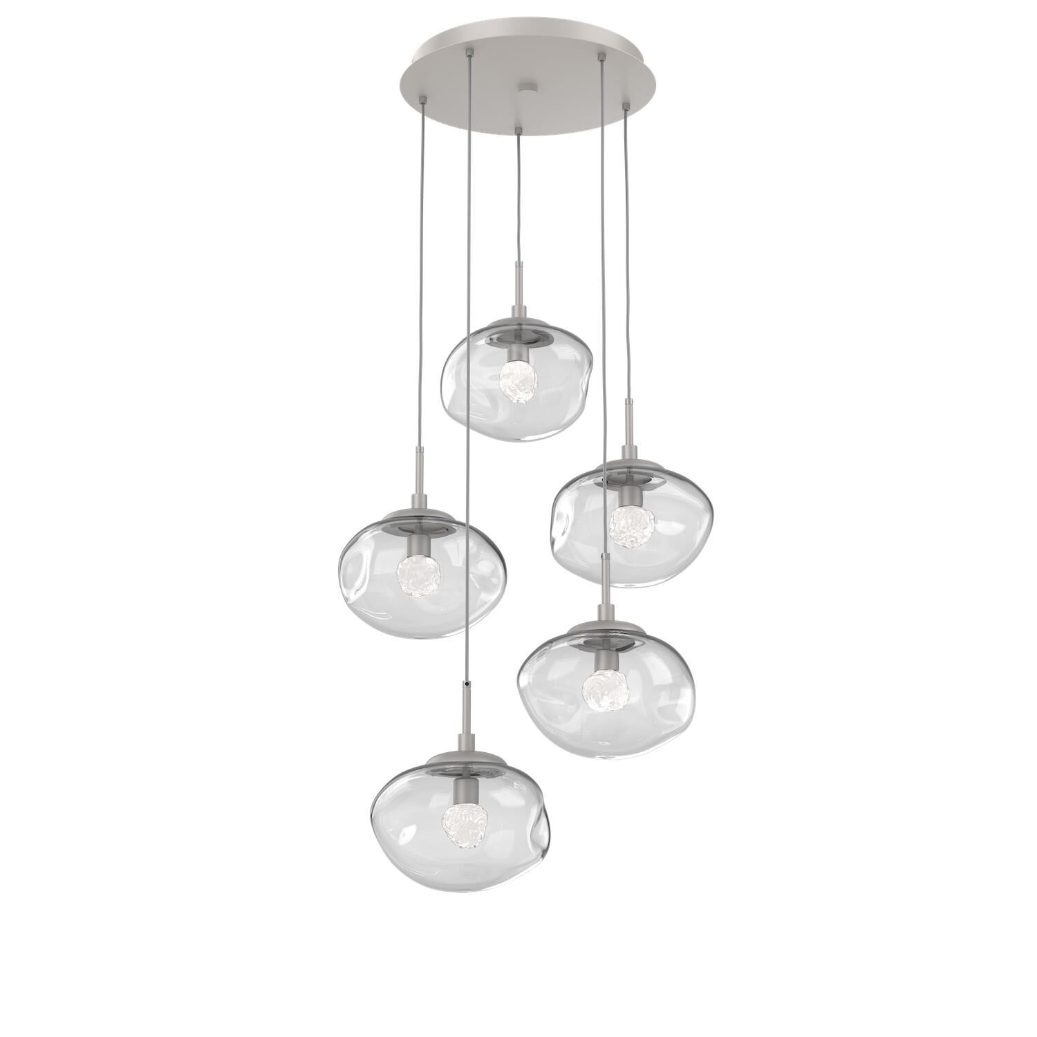 Shown in Metallic Beige Silver finish and Floret Inner Clear Outer glass