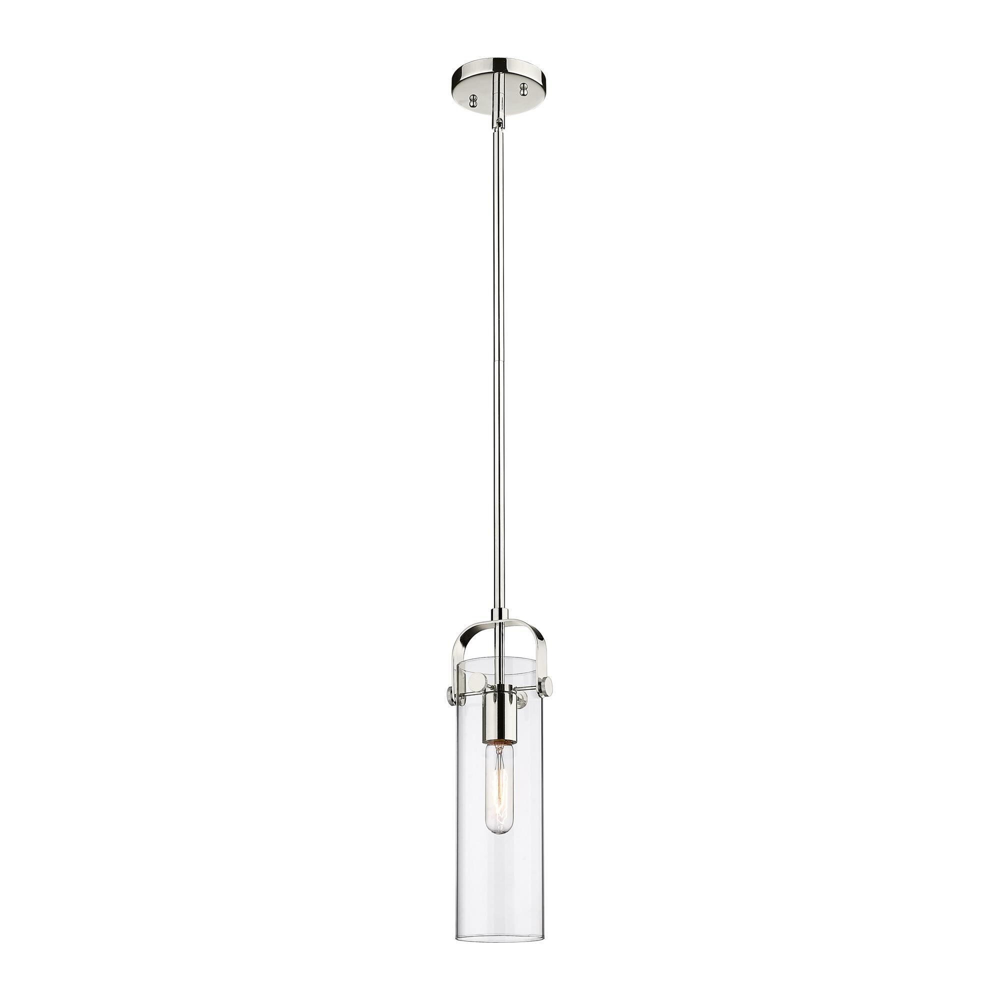 Shown in Polished Nickel finish and Clear glass and Clear Glass shade