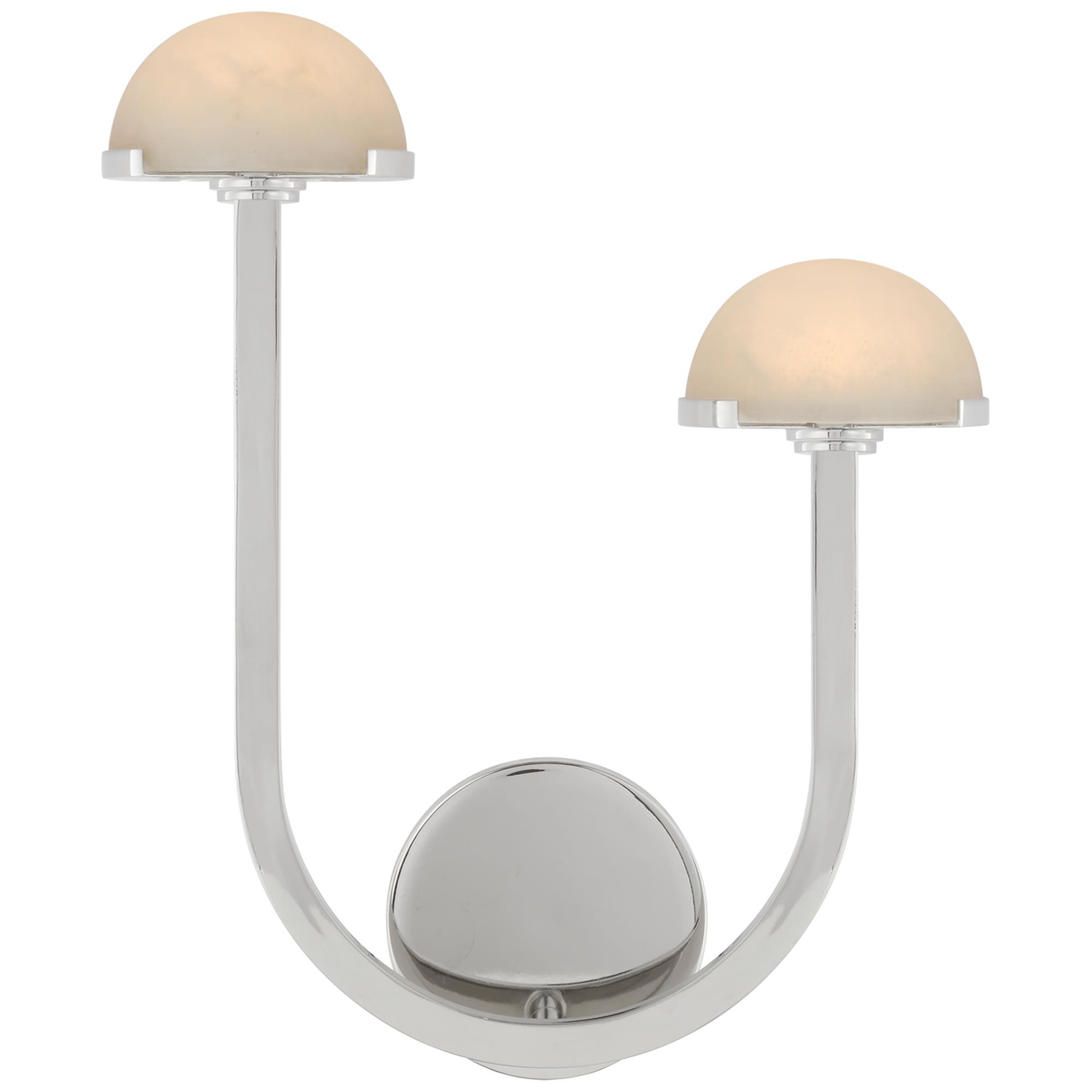Shown in Polished Nickel finish and Alabaster shade