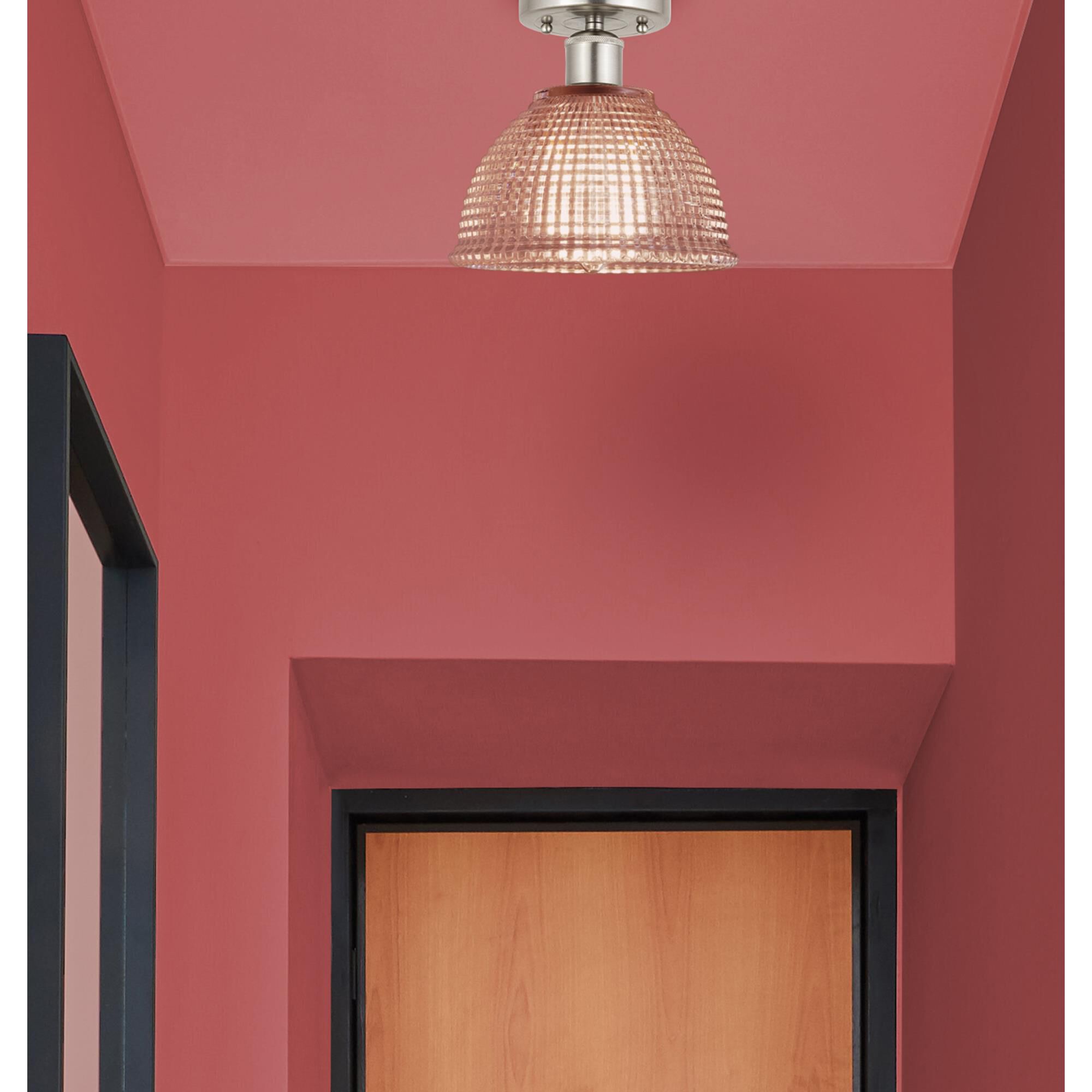 Shown in Brushed Satin Nickel  finish and Clear glass