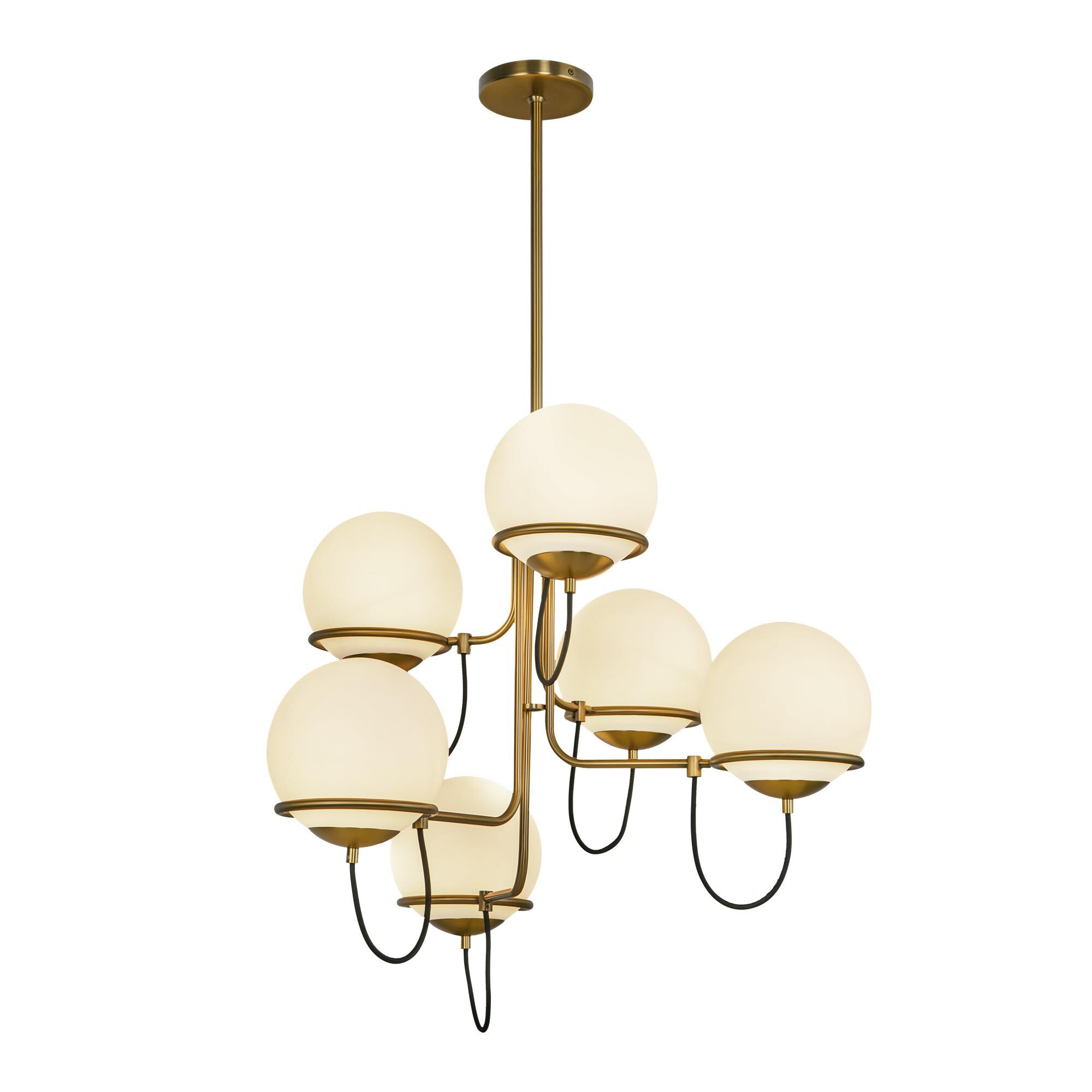 Shown in Aged Brass/Opal Glass|matte Black/Opal Glass finish and Opal glass and Opal Glass shade