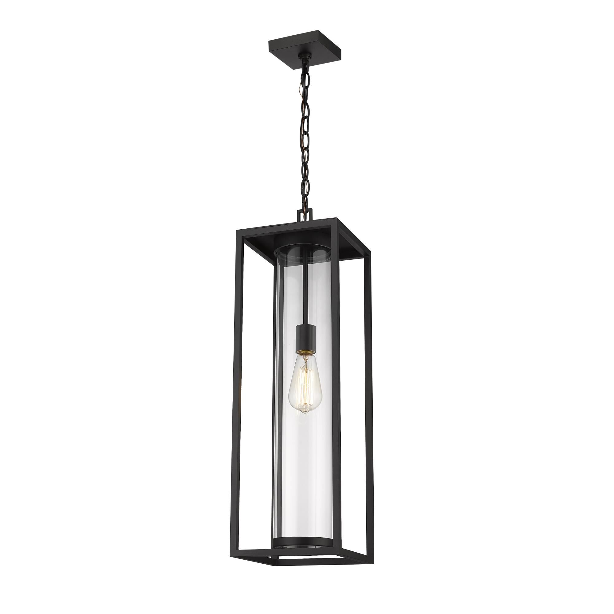 Shown in Black finish and Glass shade