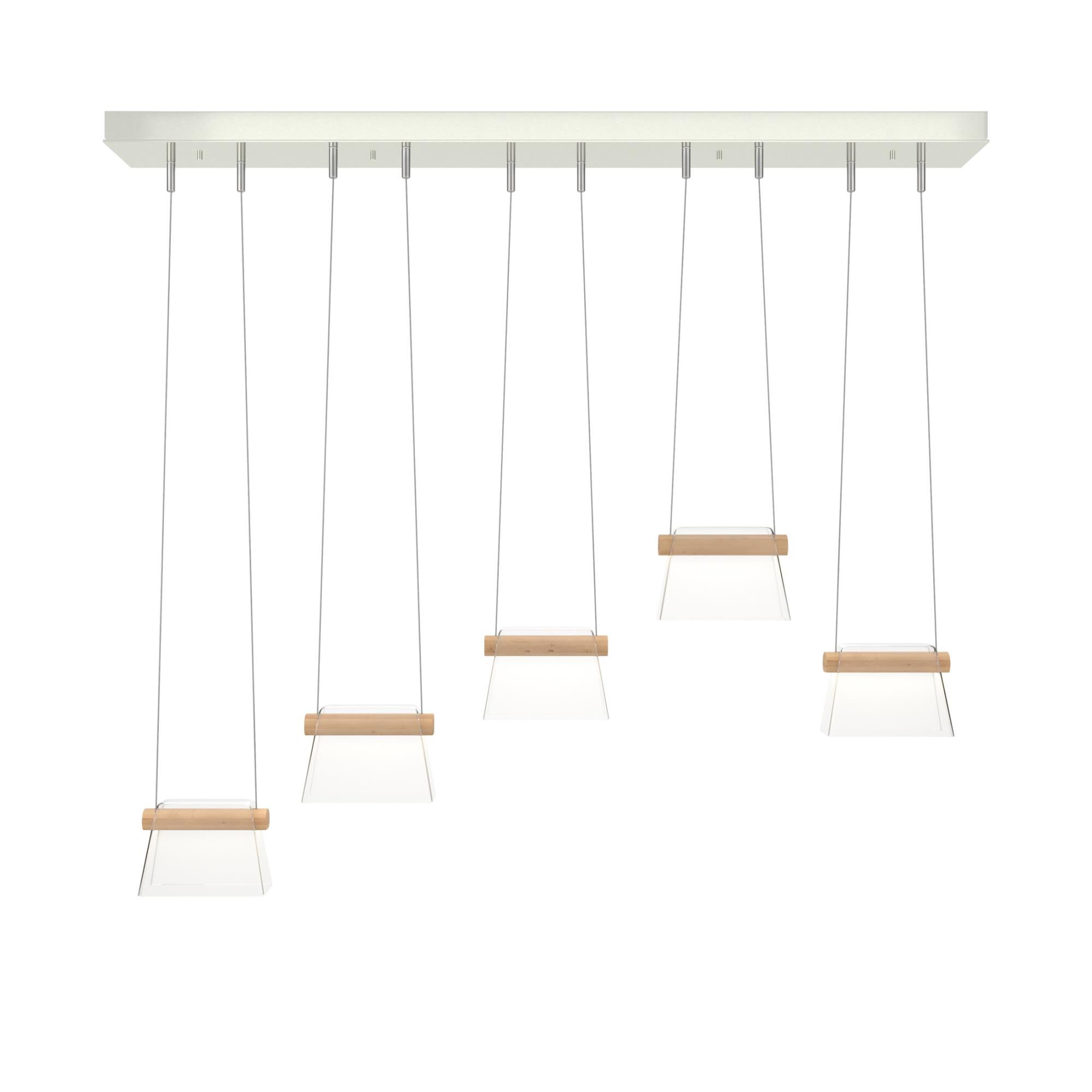 Shown in Sterling finish and Clear glass and Wood accent