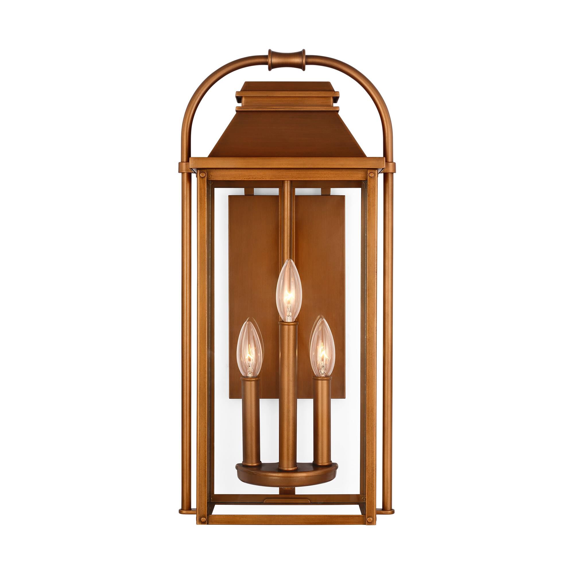Shown in Natural Copper finish and Clear Seeded glass