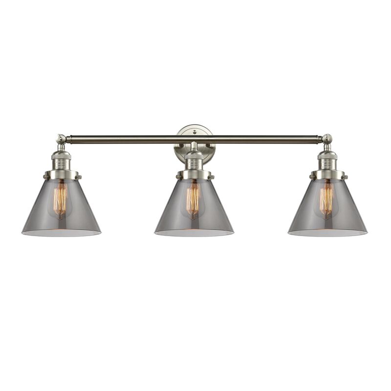 Bruno Marashlian Large Cone 32 Inch 3 Light Bath Vanity Light by Innovations Lighting