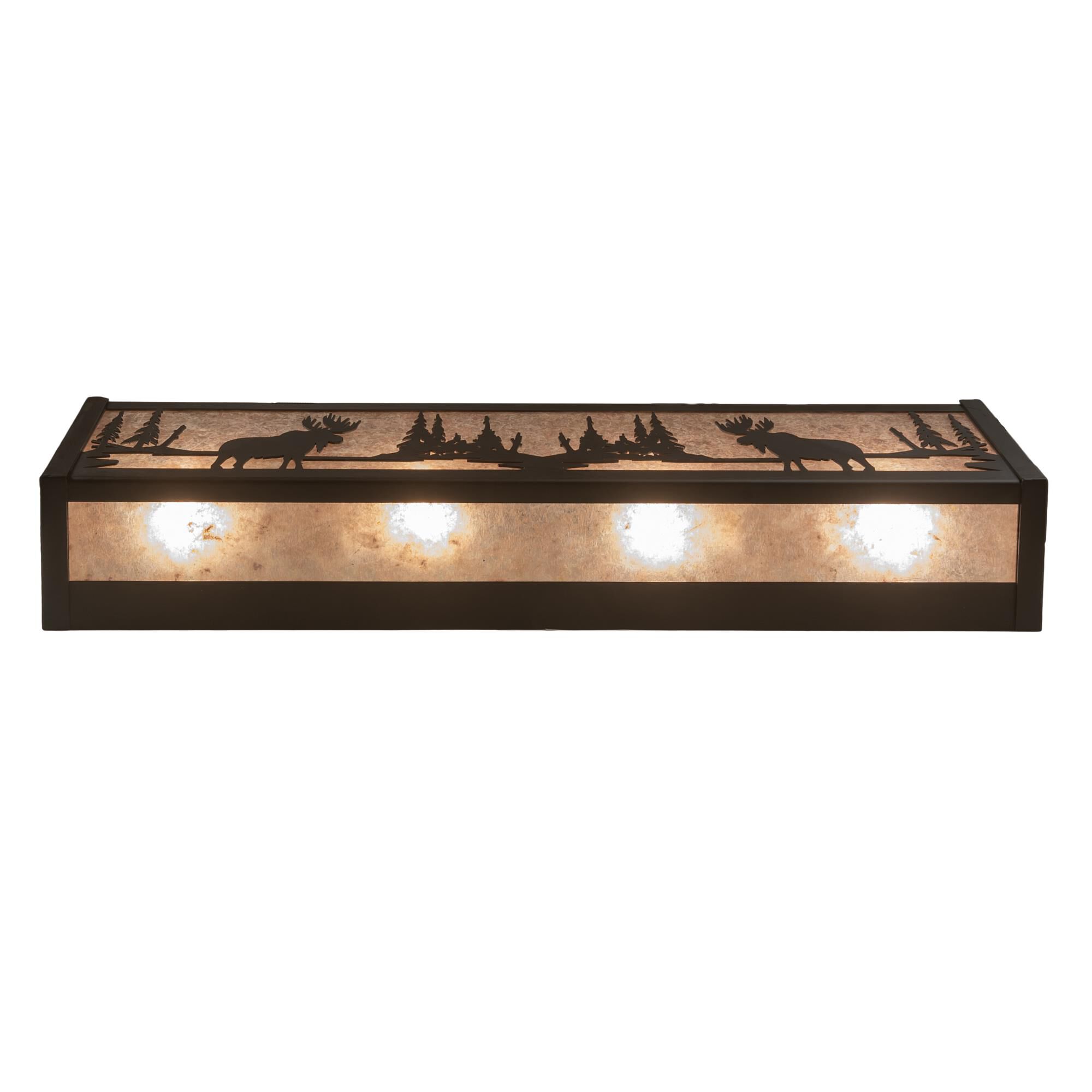 Shown in Oil Rubbed Bronze finish and Silver Mica glass