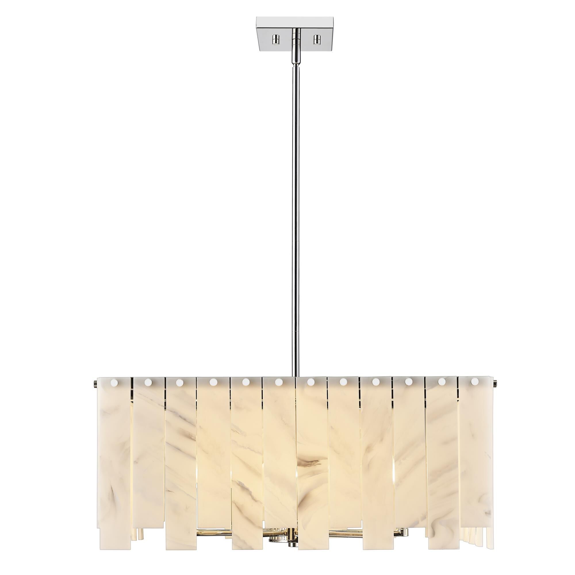 Shown in Polished Nickel finish and Alabaster Resin shade