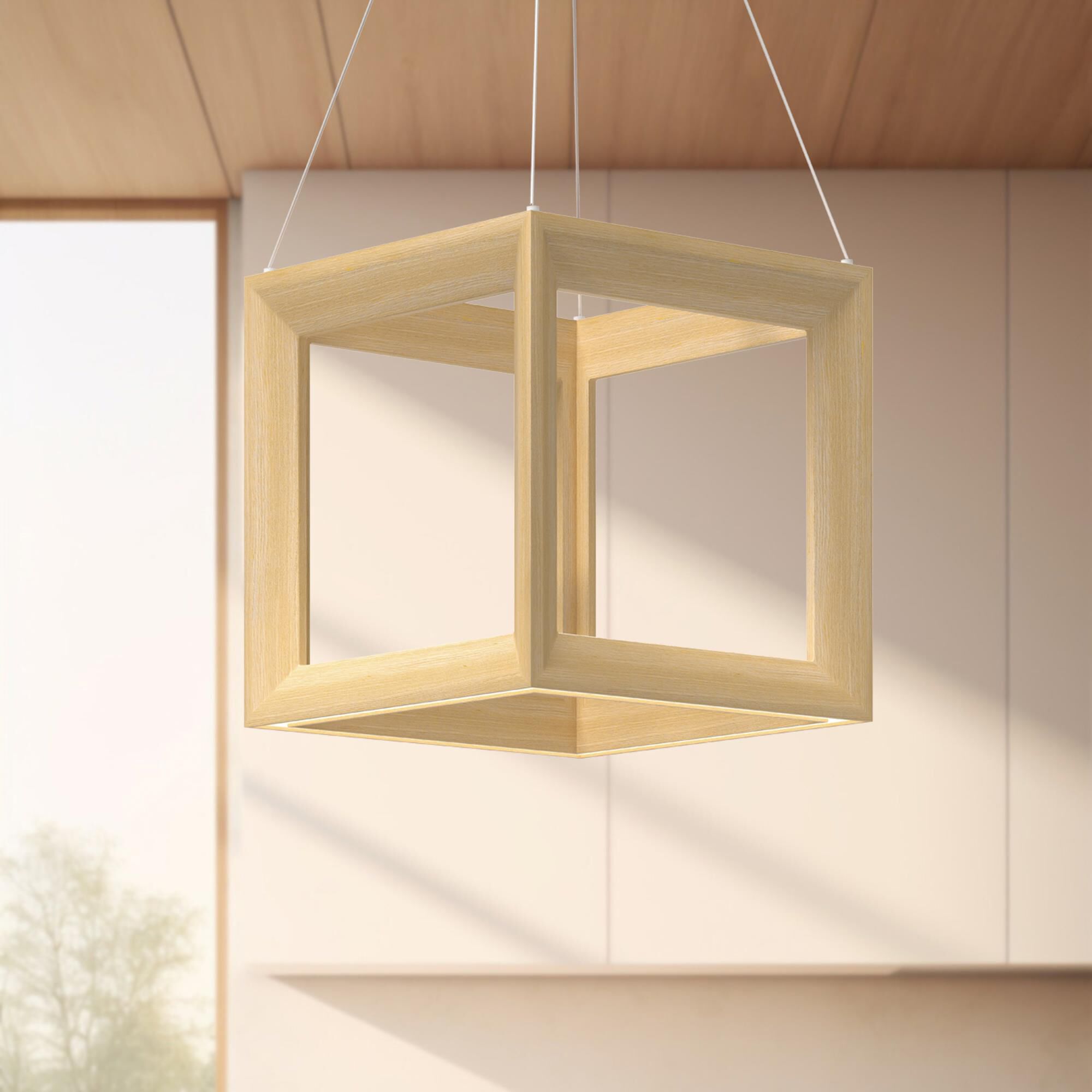 Shown in White Oak finish and White Silicone shade